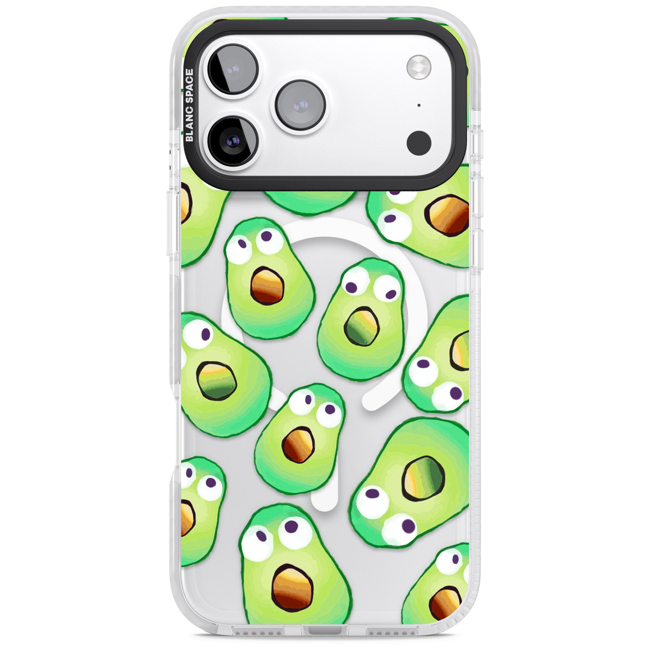Shocked Avocados iPhone 17 Pro Max Impact Pro Clear Phone Case