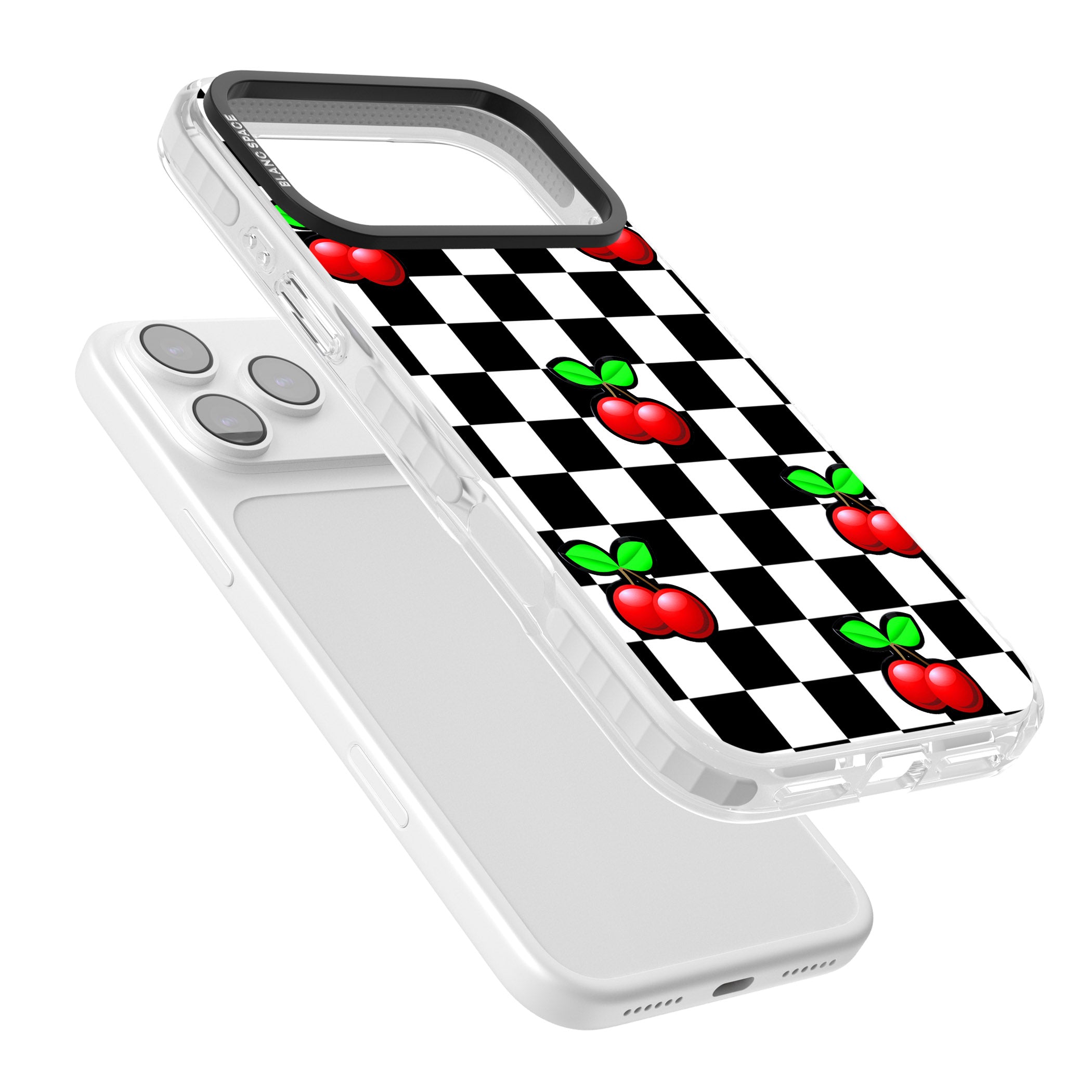 Checkered Cherry iPhone 17 Pro Max Impact Pro Clear Phone Case Colours