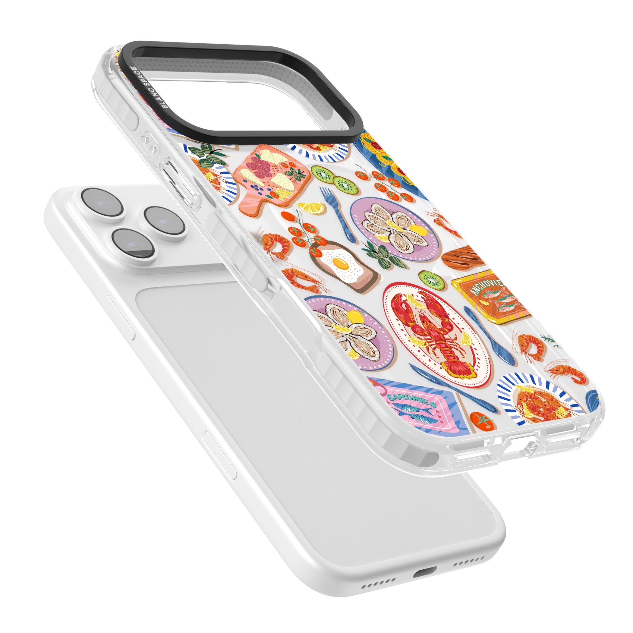 Seafood Pattern iPhone 17 Pro Max Impact Pro Clear Phone Case Colours