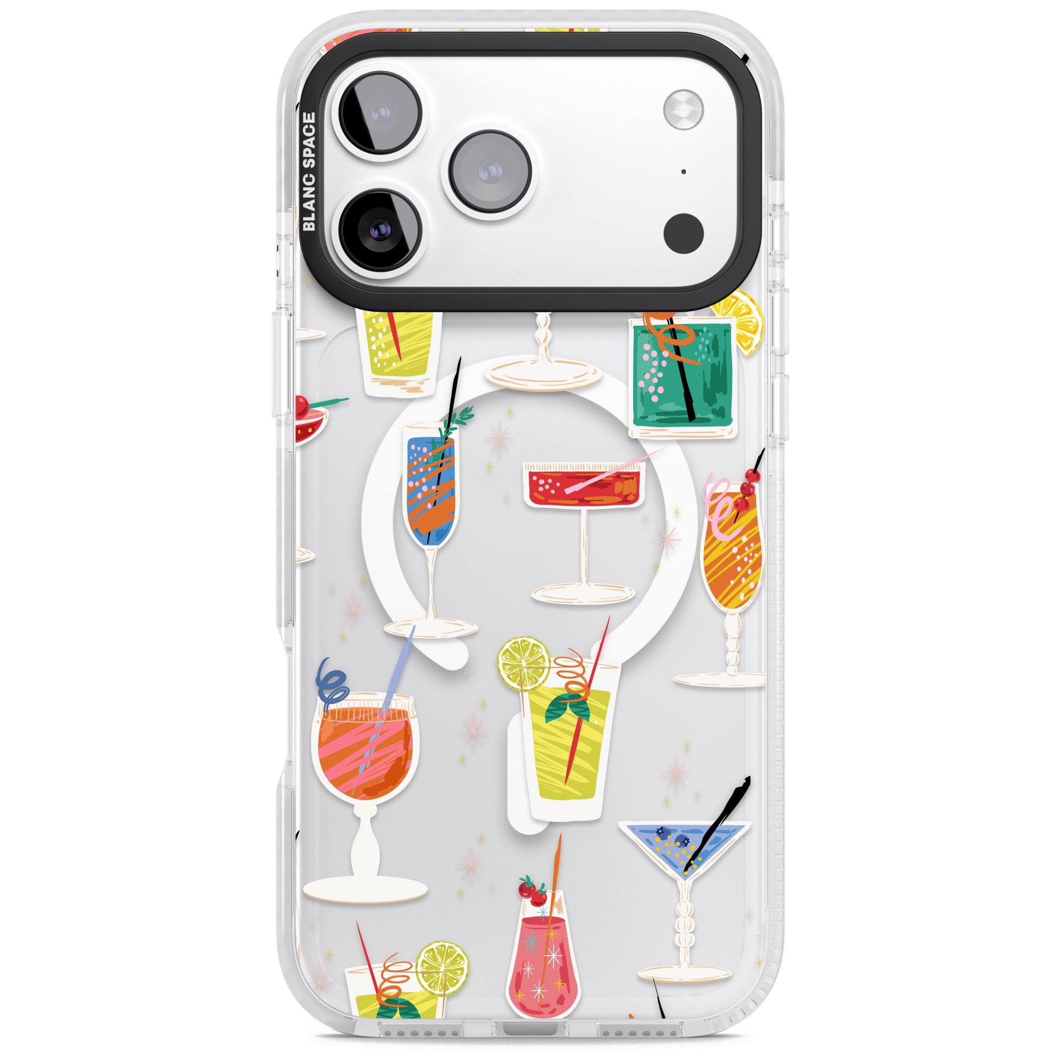 Retro Cocktails iPhone 17 Pro Max Impact Pro Clear Phone Case