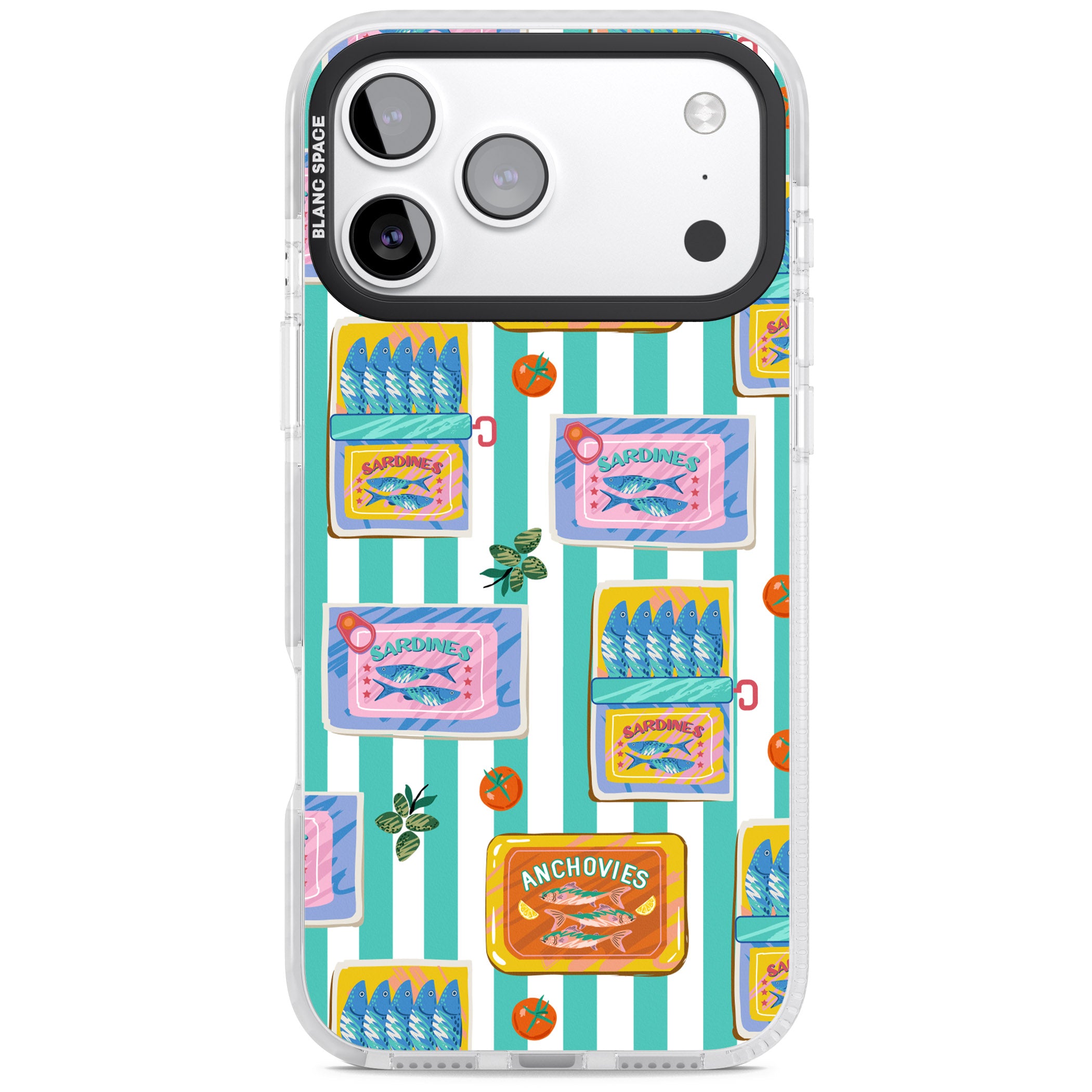 Sardine & Anchovy Stripes iPhone 17 Pro Max Impact Pro Clear Phone Case