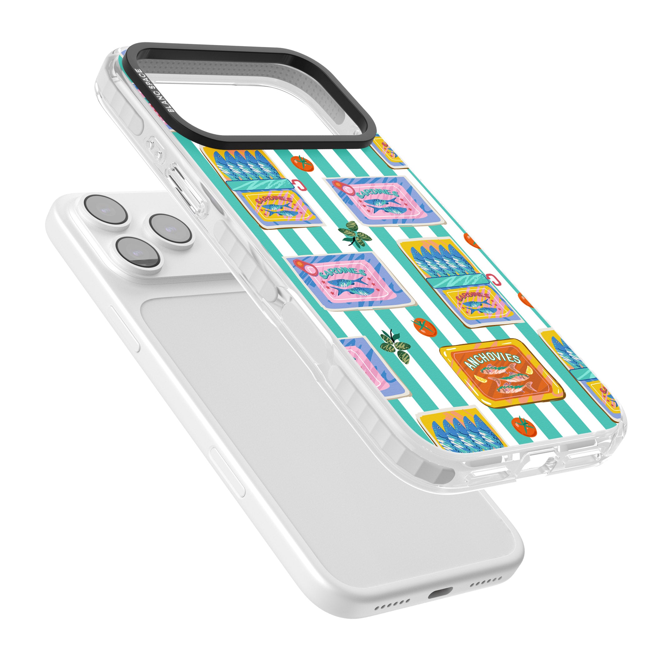 Sardine & Anchovy Stripes iPhone 17 Pro Max Impact Pro Clear Phone Case Colours