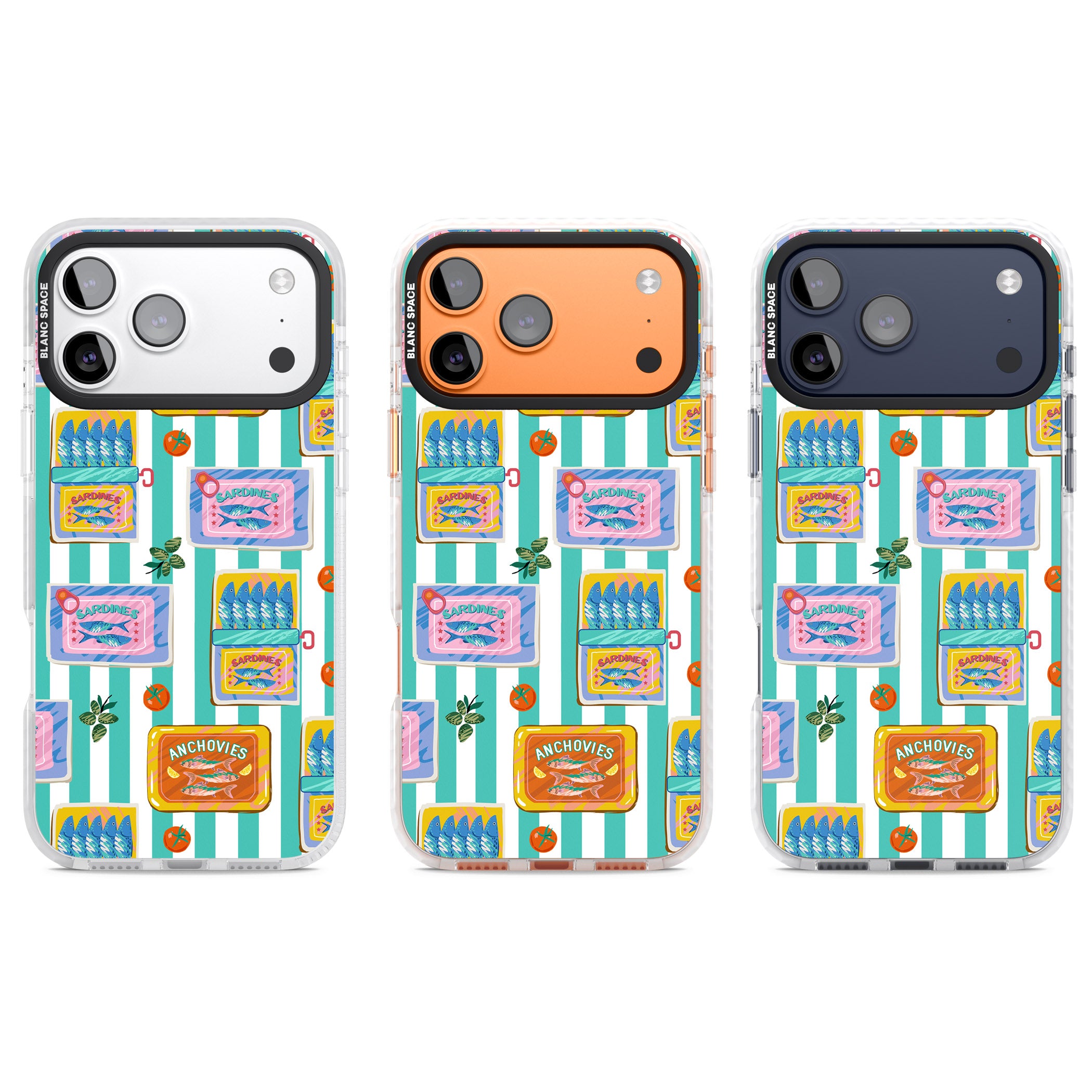 Sardine & Anchovy Stripes iPhone 17 Pro Impact Pro Clear Phone Case APT Impact Protection