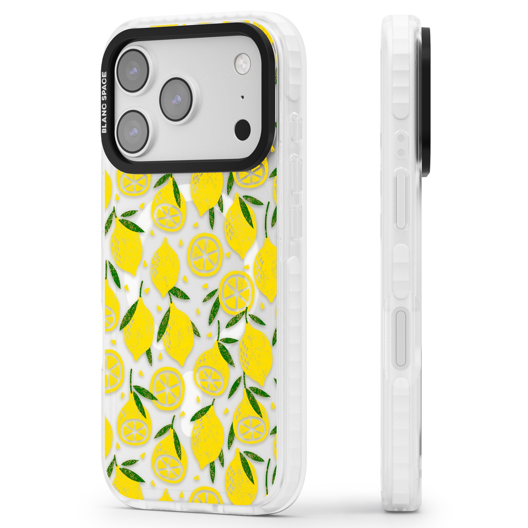 Lemon Delight iPhone 17 Pro Max Impact Pro Clear Phone Case Side Profile
