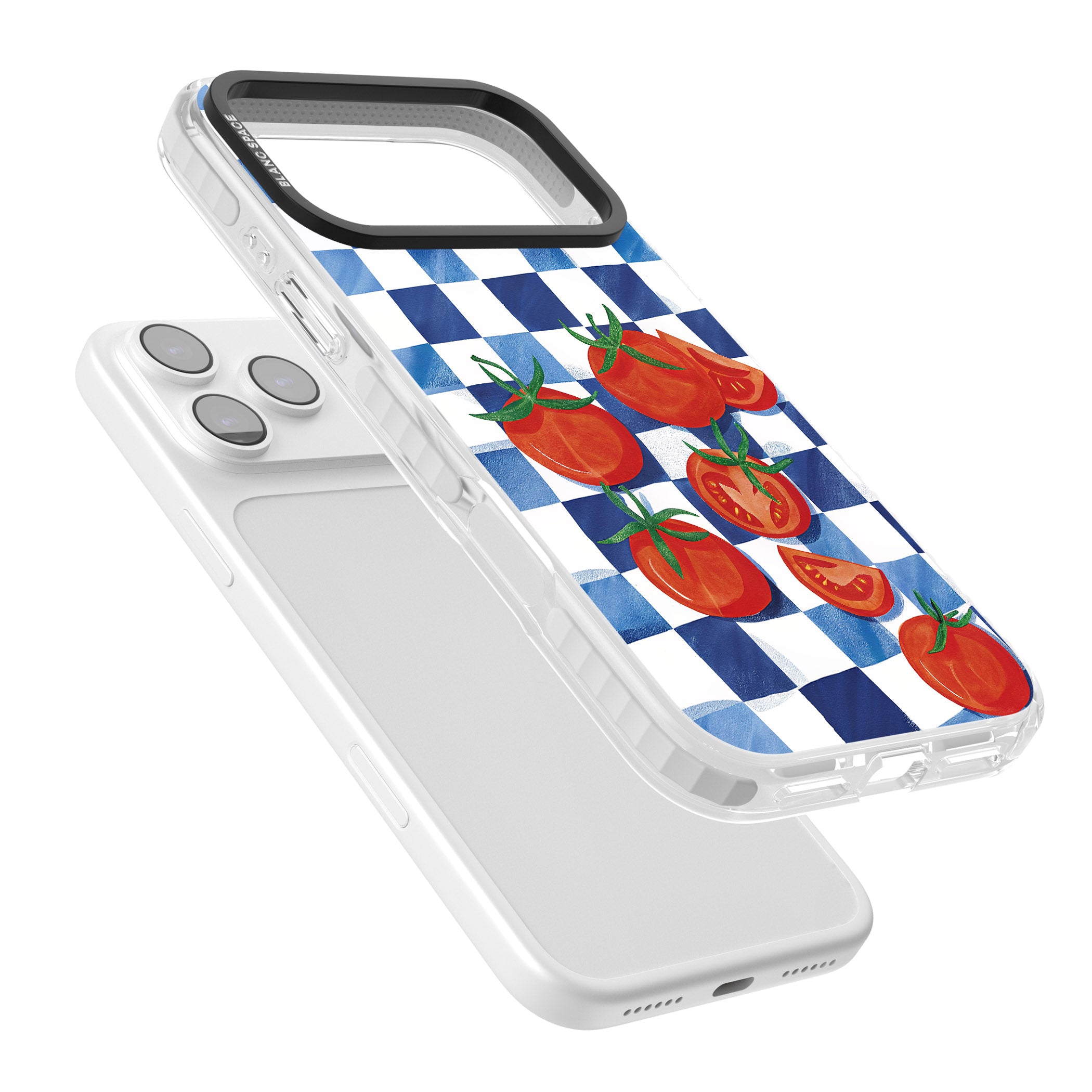 Blue Picnic Blanket & Tomatoes iPhone 17 Pro Max Impact Pro Clear Phone Case Colours