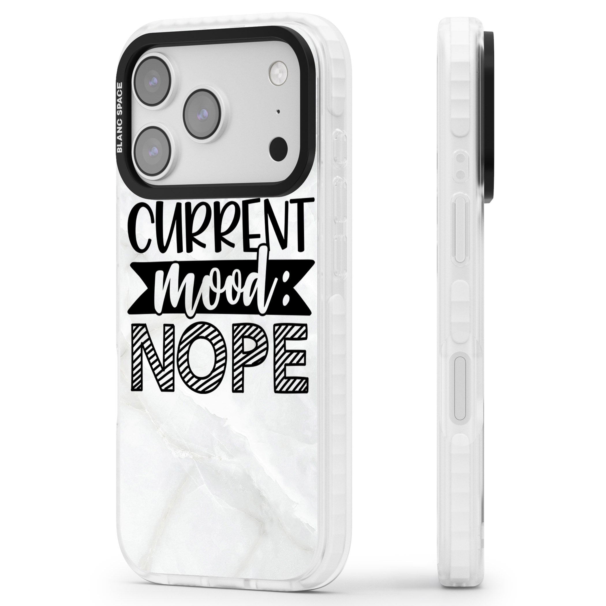 Current Mood Nope iPhone 17 Pro Impact Pro Clear Phone Case Side Profile
