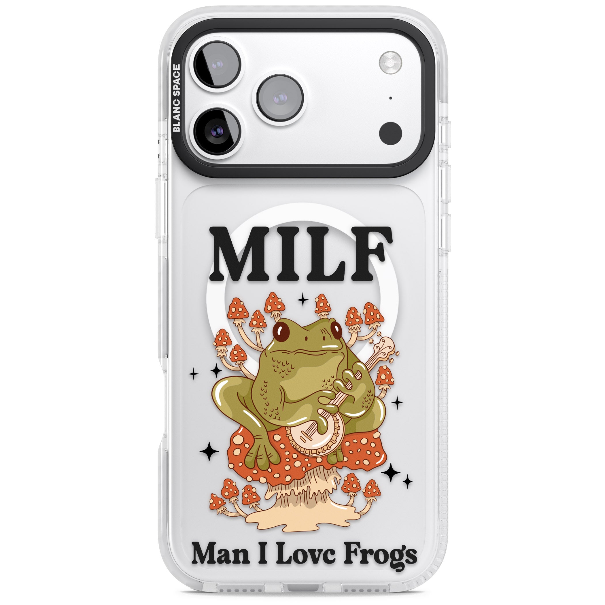 Man I Love Frogs iPhone 17 Pro Max Impact Pro Clear Phone Case