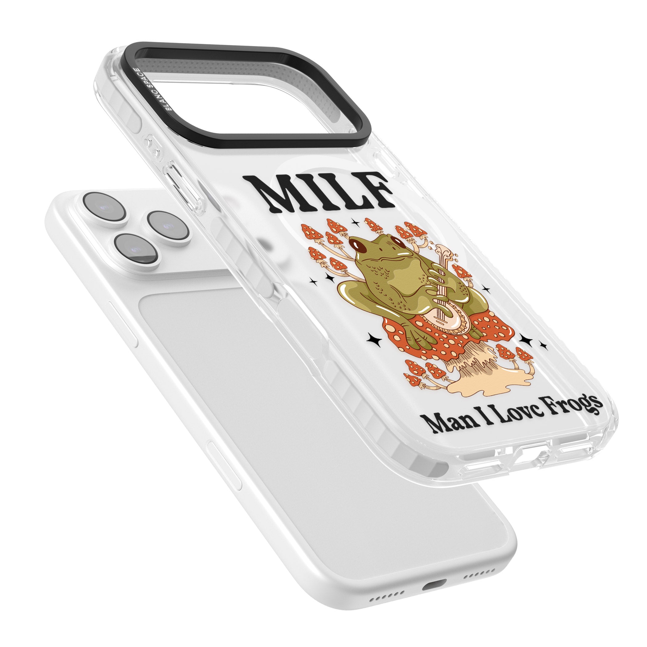 Man I Love Frogs iPhone 17 Pro Max Impact Pro Clear Phone Case Colours