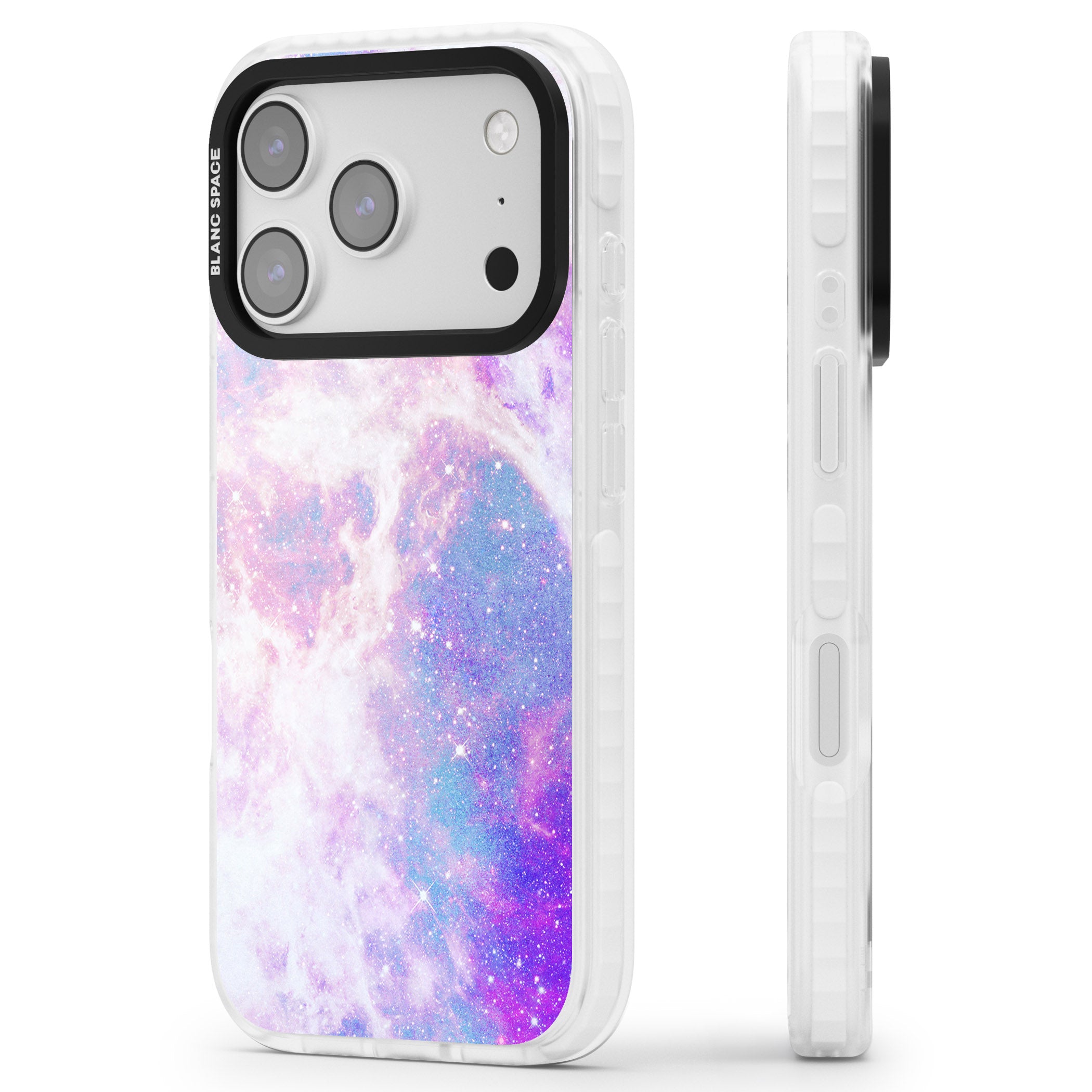 Pastel Galaxy iPhone 17 Pro Max Impact Pro Clear Phone Case Side Profile