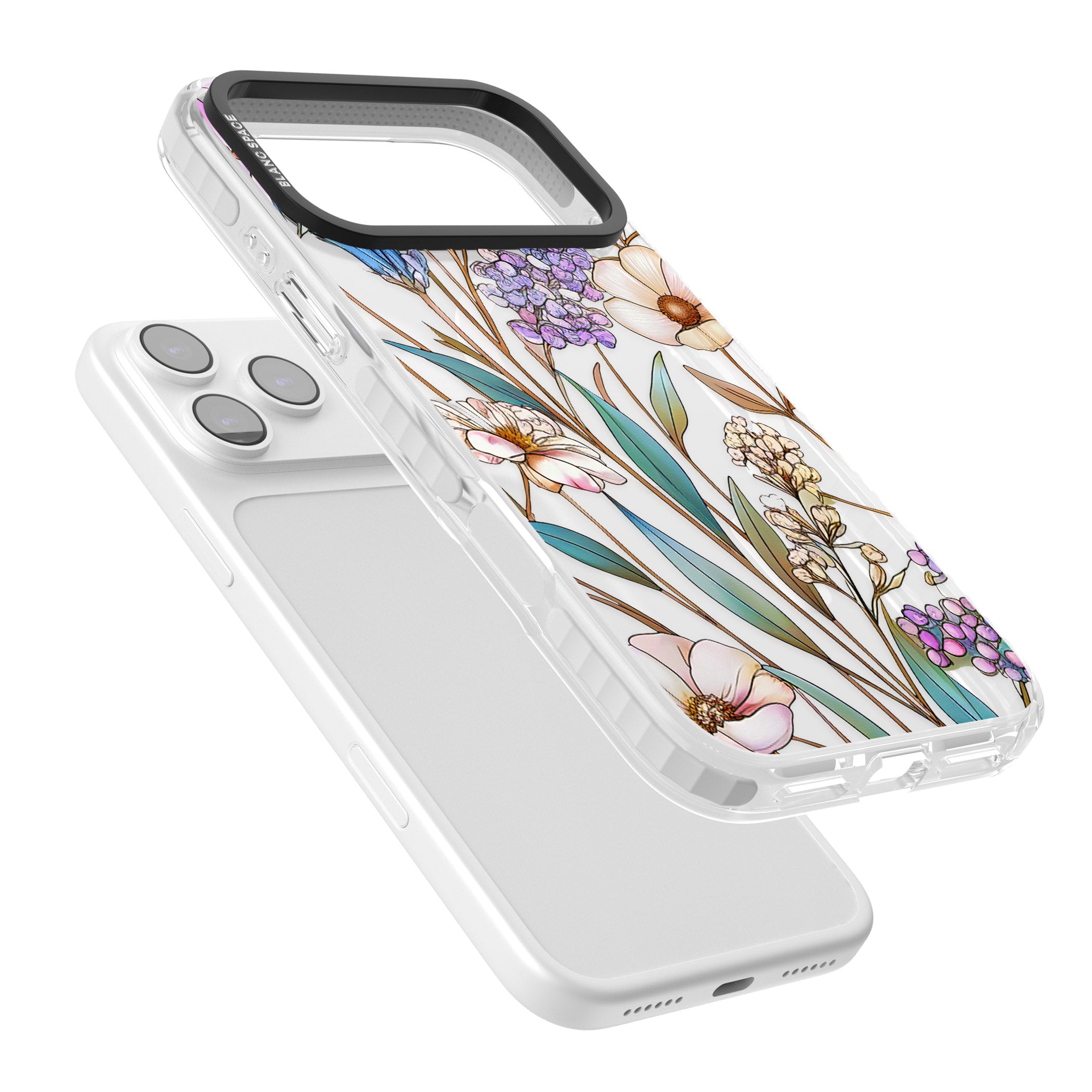 Glass Wildflower Mix iPhone 17 Pro Max Impact Pro Clear Phone Case Colours
