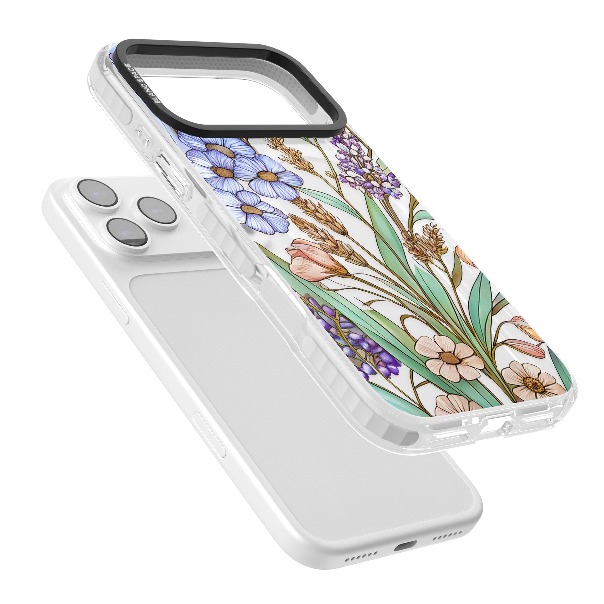 Glass Lavenders & Daisies iPhone 17 Pro Max Impact Pro Clear Phone Case Colours