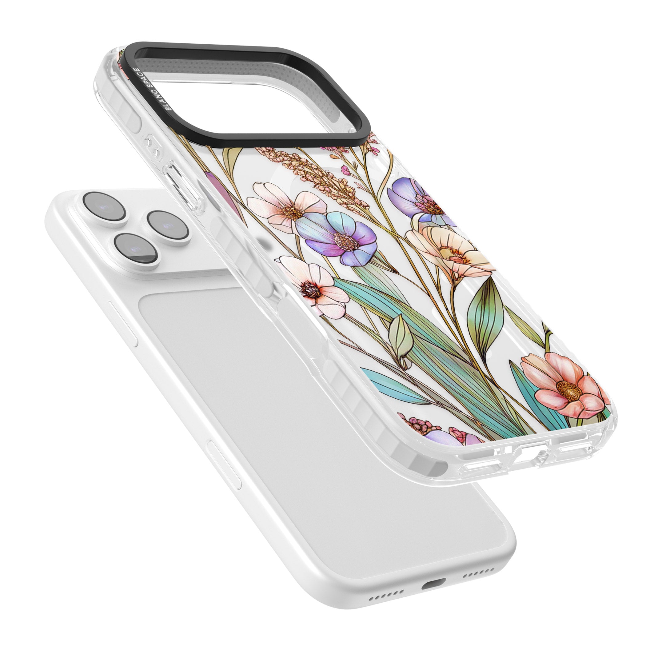 Glass Summer Flowers iPhone 17 Pro Max Impact Pro Clear Phone Case Colours