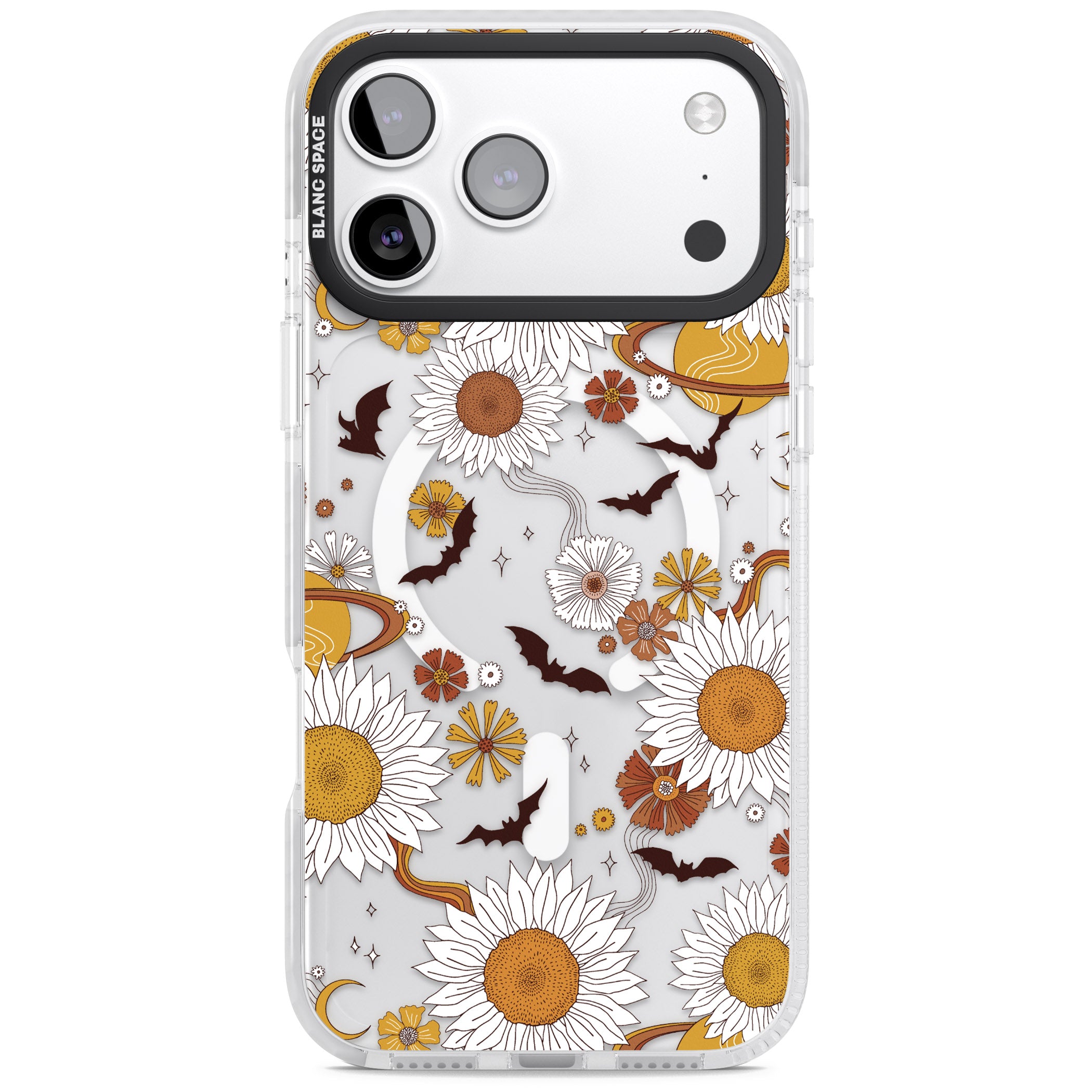 Halloween Bats And Planets iPhone 17 Pro Max Impact Pro Clear Phone Case