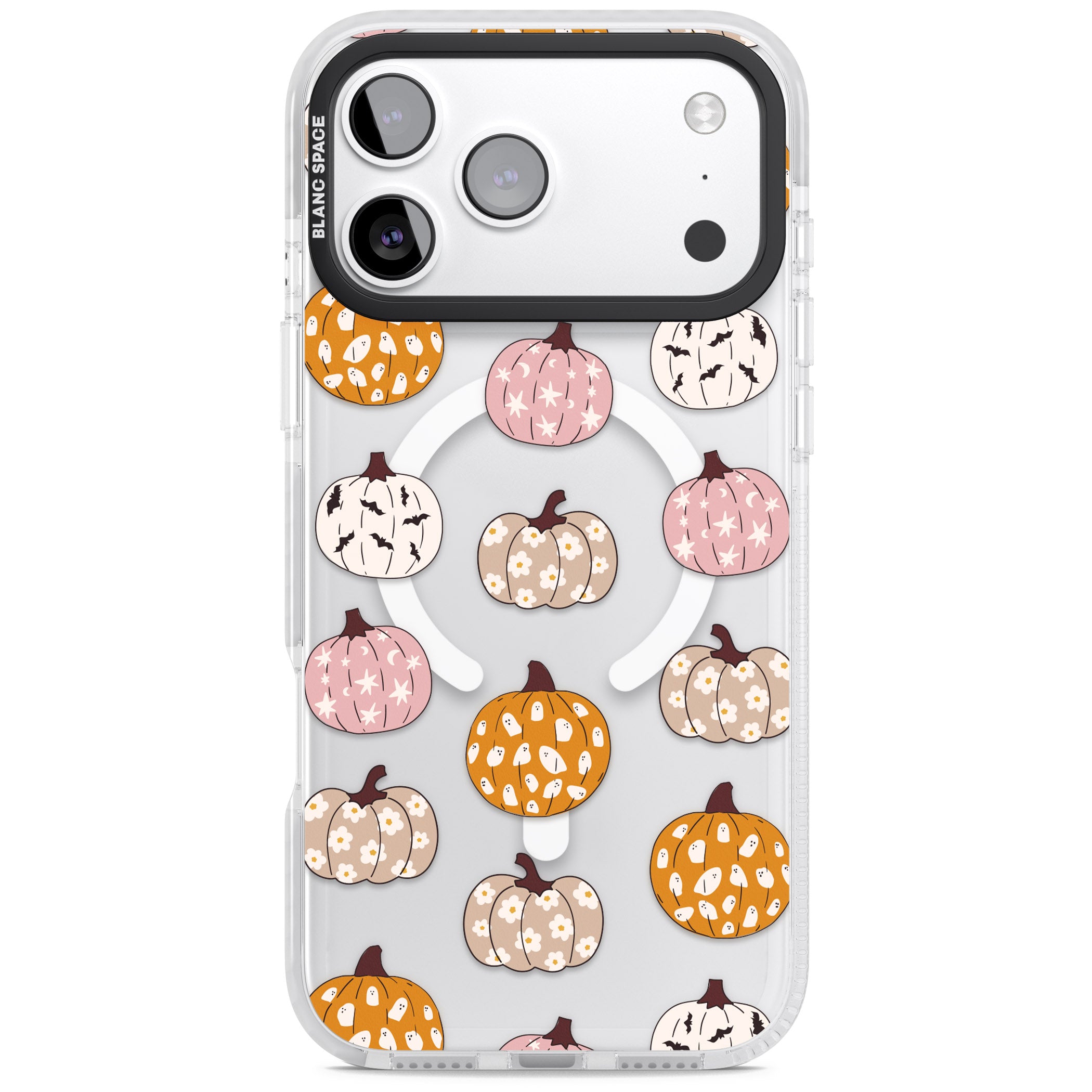 Floral Pumpkins iPhone 17 Pro Max Impact Pro Clear Phone Case