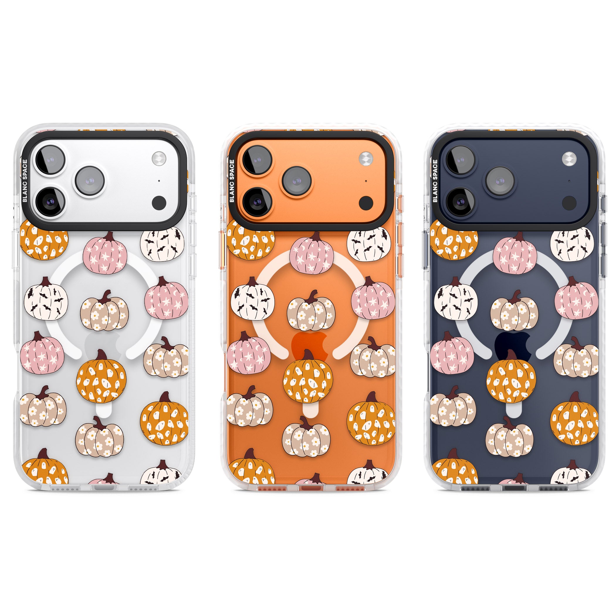 Floral Pumpkins iPhone 17 Pro Impact Pro Clear Phone Case APT Impact Protection
