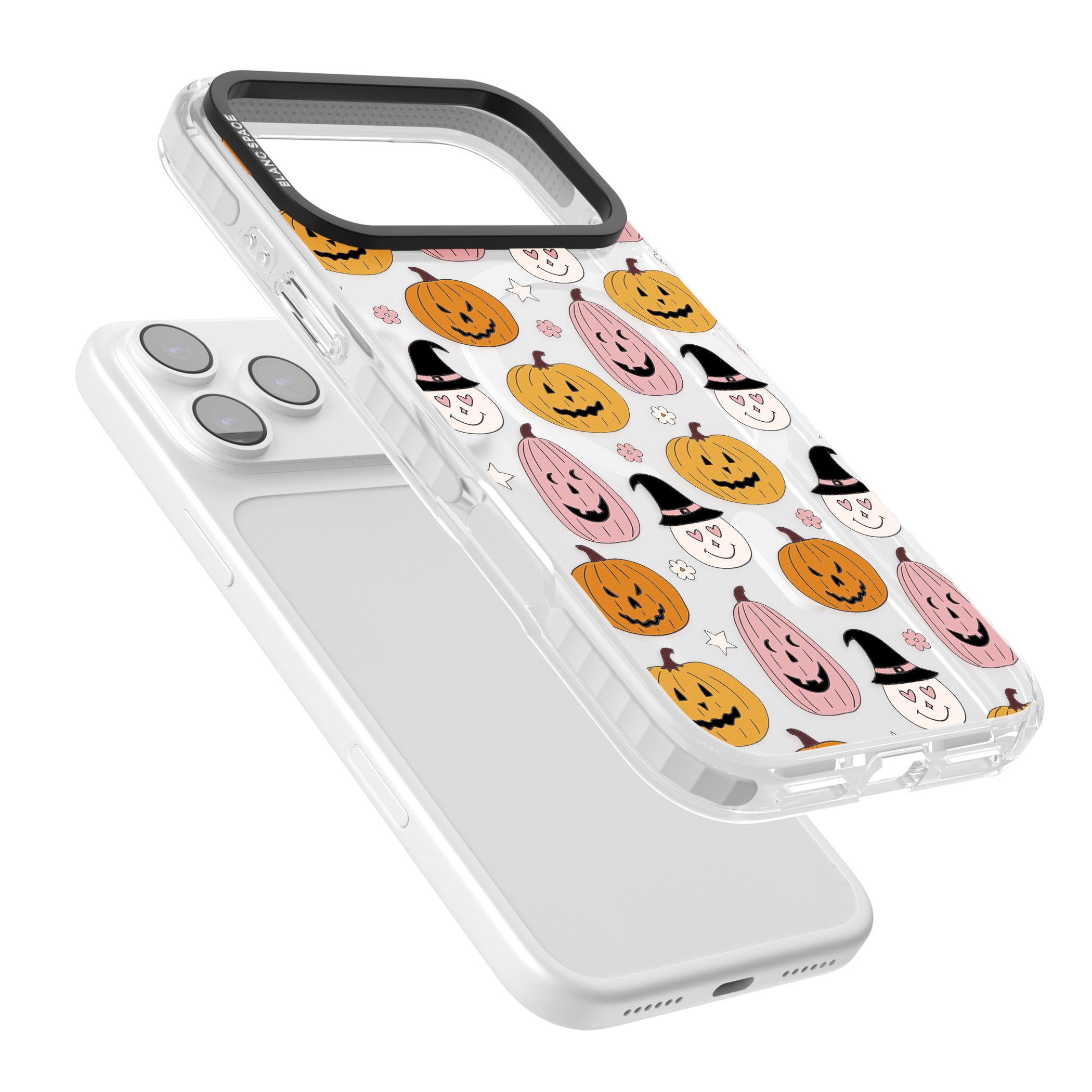 Witches And Pumpkins Pattern iPhone 17 Pro Max Impact Pro Clear Phone Case Colours