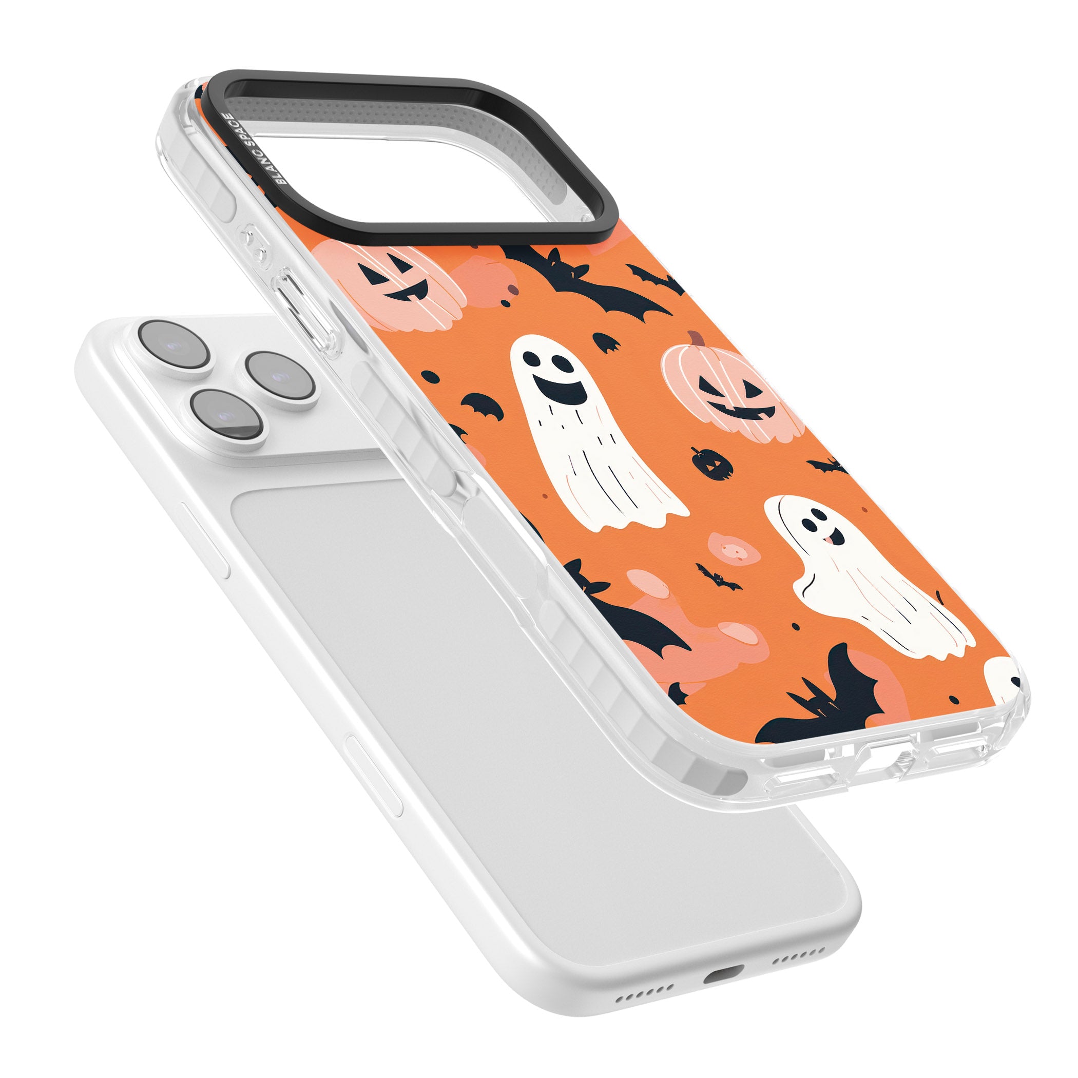 Orange Halloween Pattern iPhone 17 Pro Max Impact Pro Clear Phone Case Colours