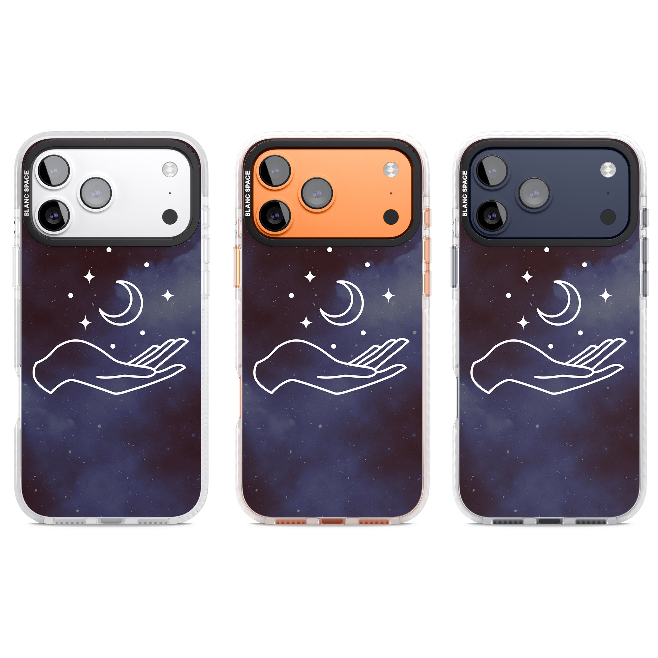 Celestial Hand & Moon iPhone 17 Pro Impact Pro Clear Phone Case APT Impact Protection