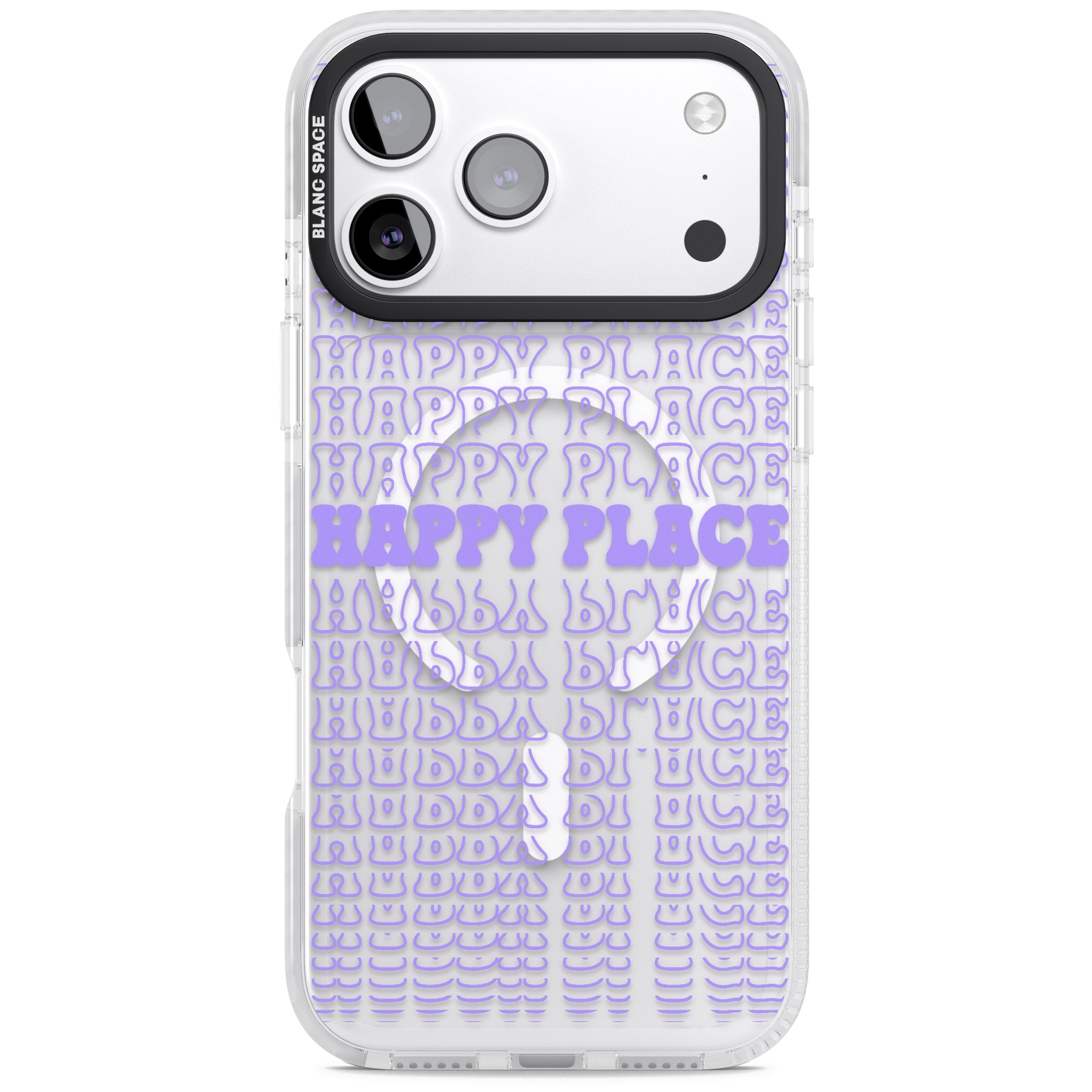 Happy Place (Purple) iPhone 17 Pro Max Impact Pro Clear Phone Case