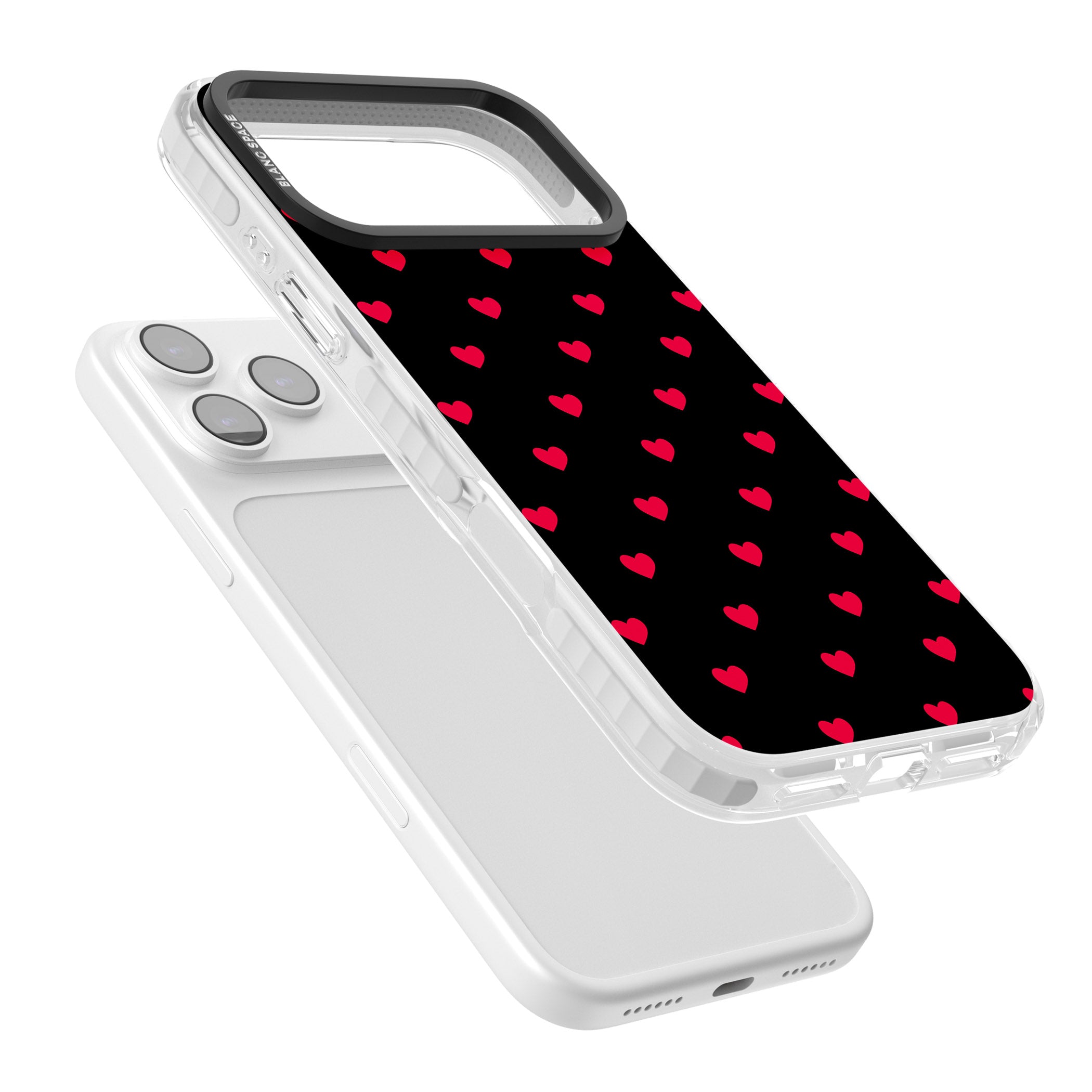Small Heart Pattern: Red & iPhone 17 Pro Max Impact Pro Clear Phone Case Colours