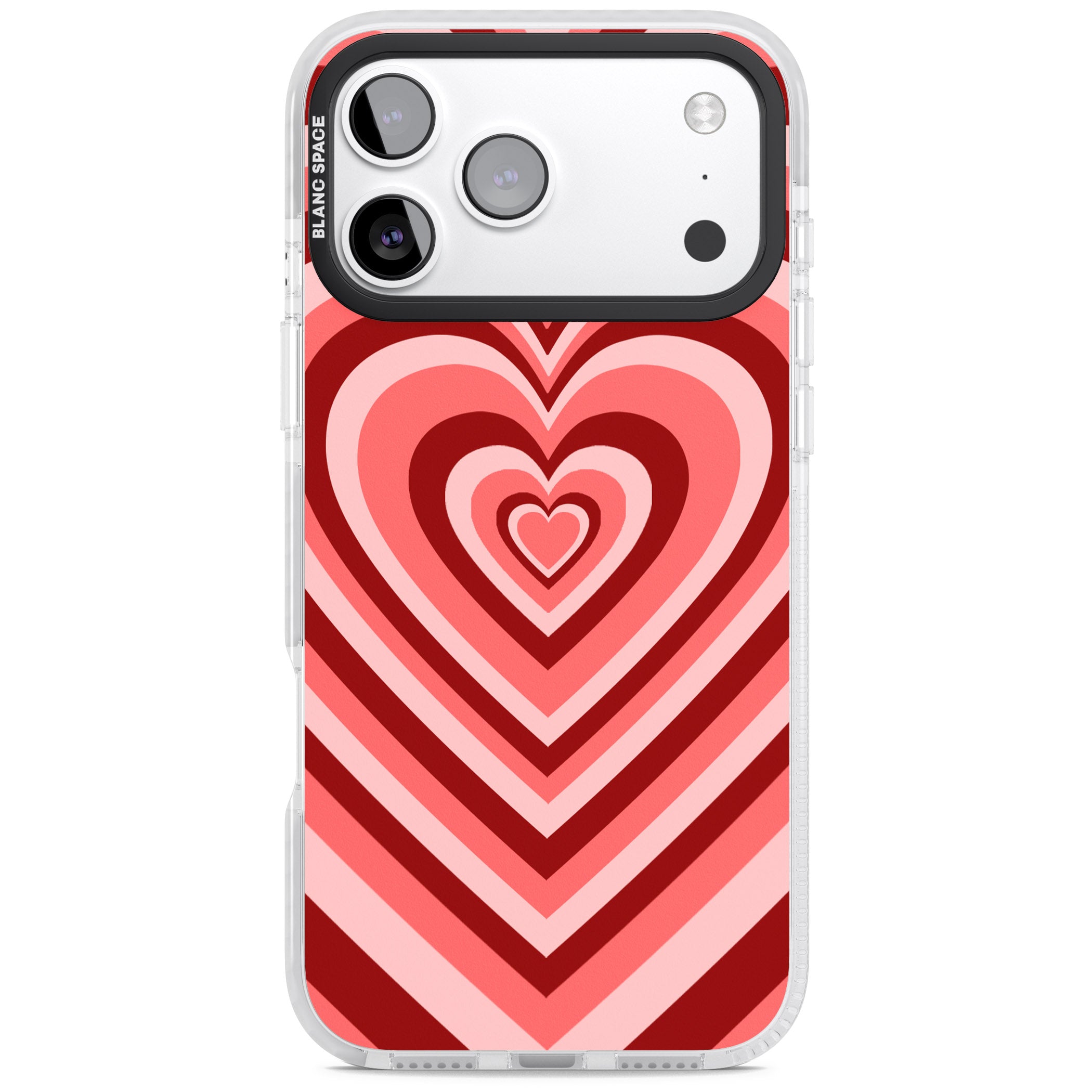 Red Heart Illusion iPhone 17 Pro Max Impact Pro Clear Phone Case