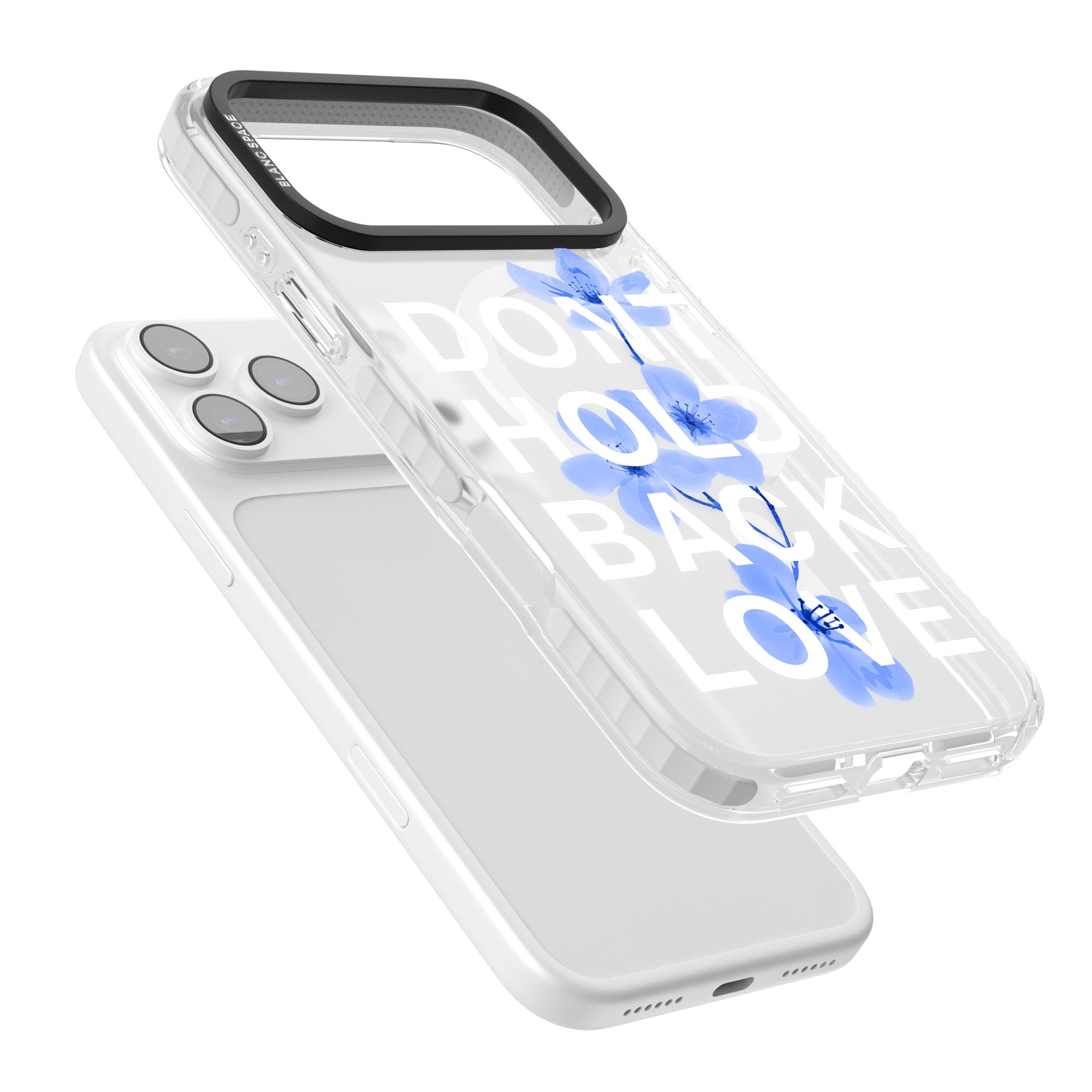 Don'T Hold Back Love Blue & White iPhone 17 Pro Max Impact Pro Clear Phone Case Colours