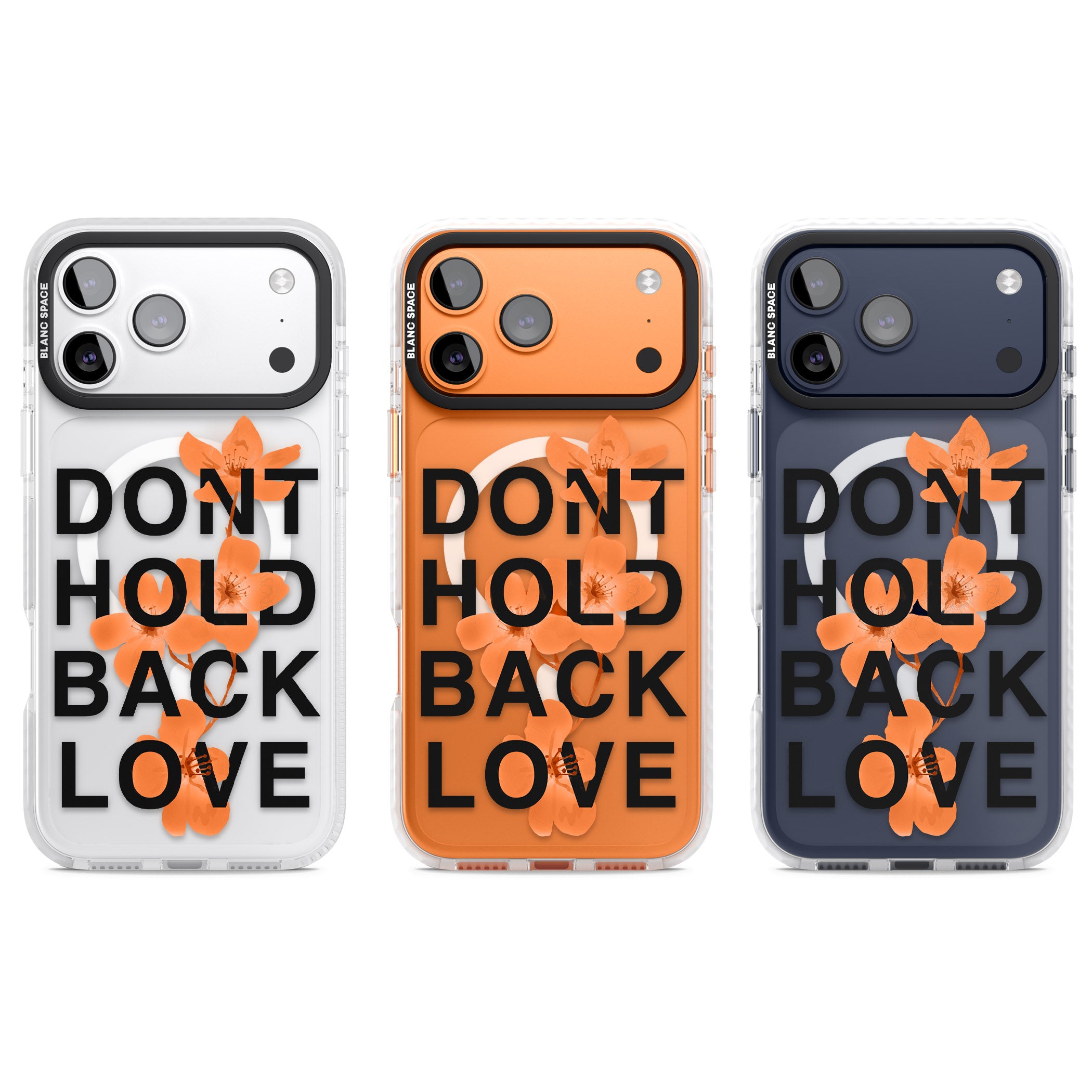 Don'T Hold Back Love Orange & Black iPhone 17 Pro Impact Pro Clear Phone Case APT Impact Protection