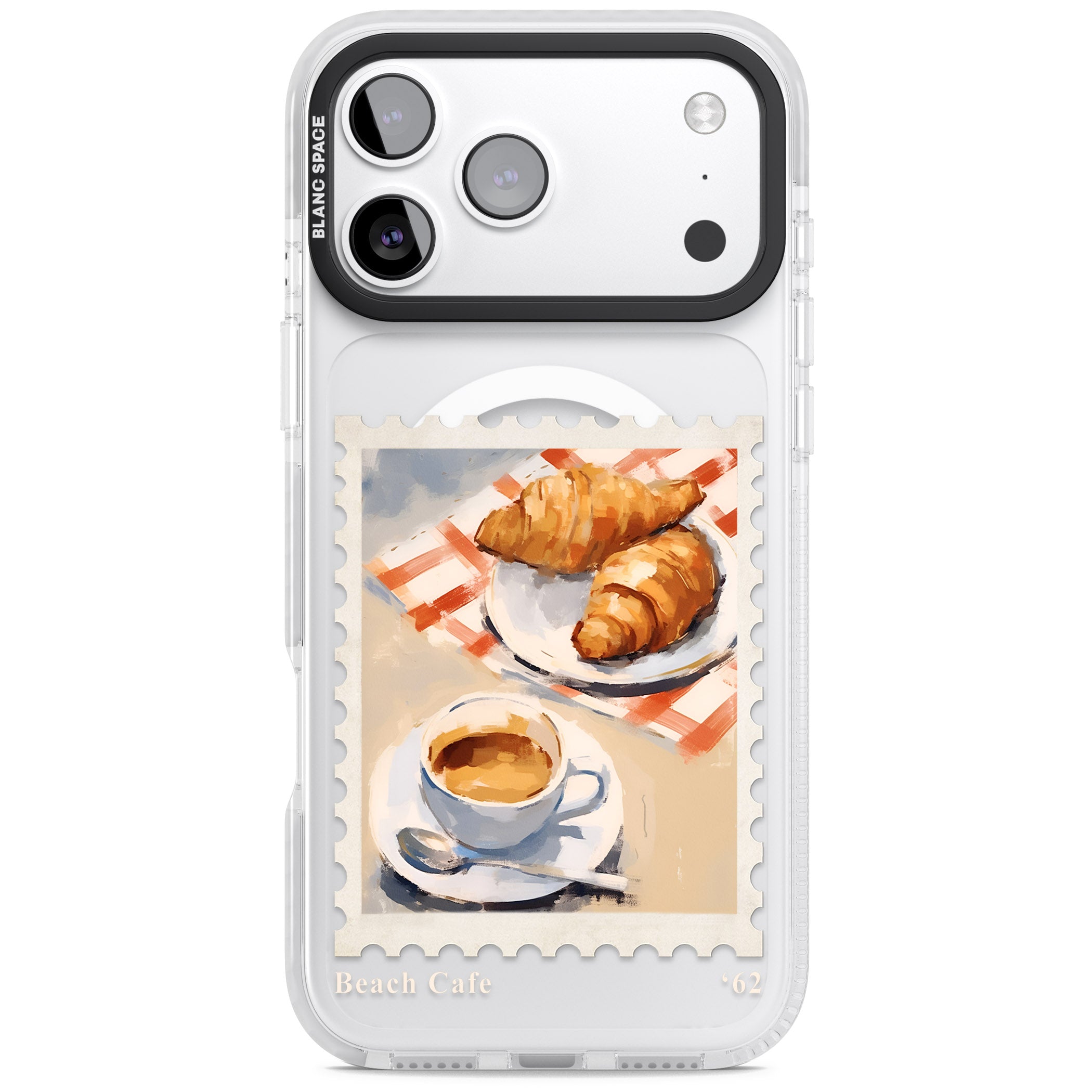 Cafe Stamp iPhone 17 Pro Max Impact Pro Clear Phone Case