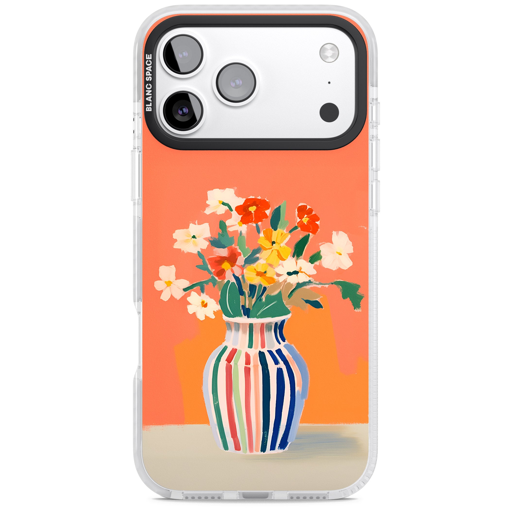 Coral Flower Vase iPhone 17 Pro Max Impact Pro Clear Phone Case