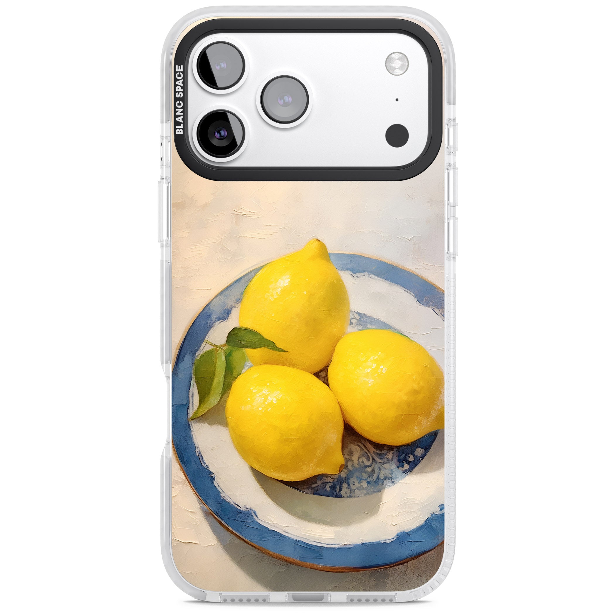 Lemons on Porcelain iPhone 17 Pro Max Impact Pro Clear Phone Case