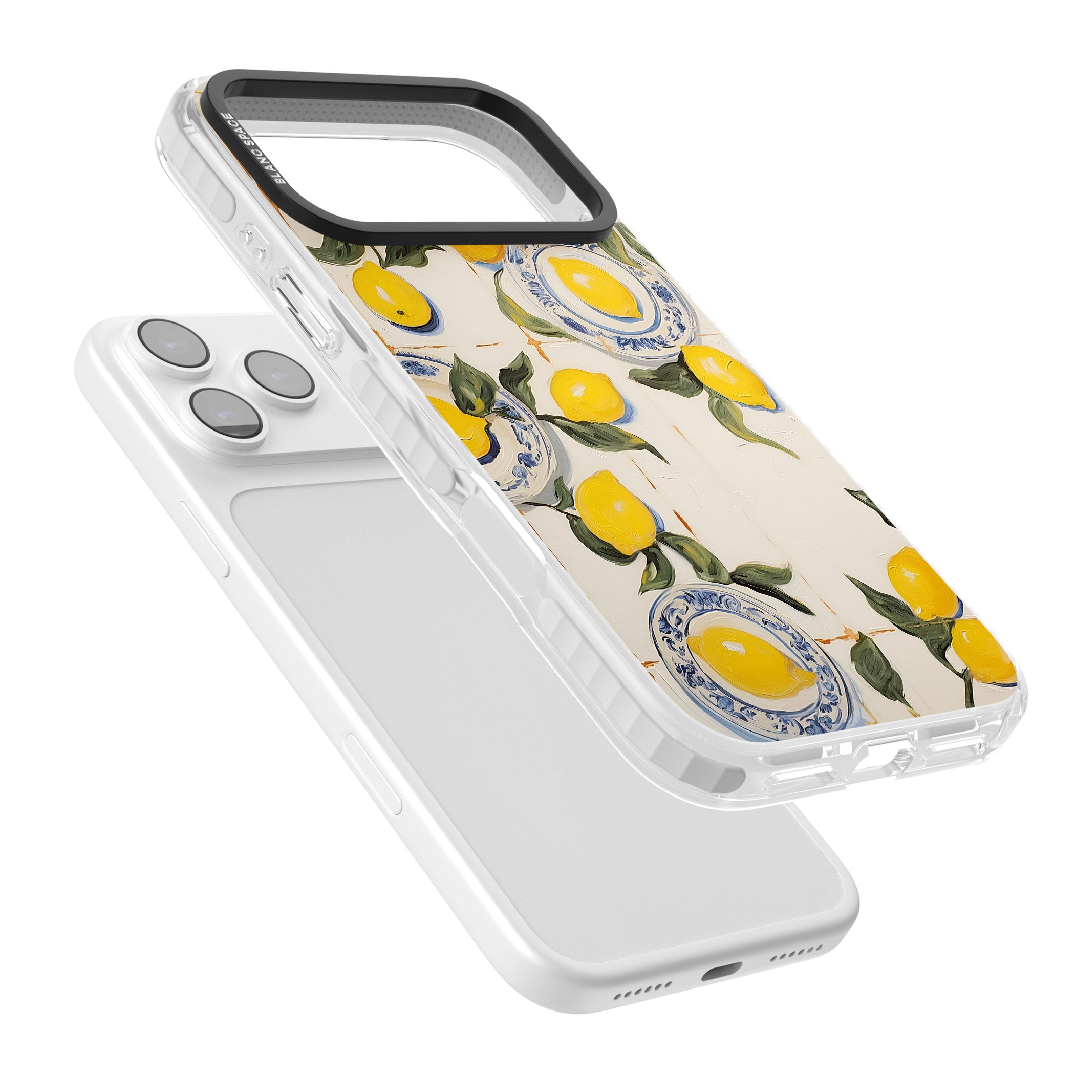 Lemons & Porcelain iPhone 17 Pro Max Impact Pro Clear Phone Case Colours