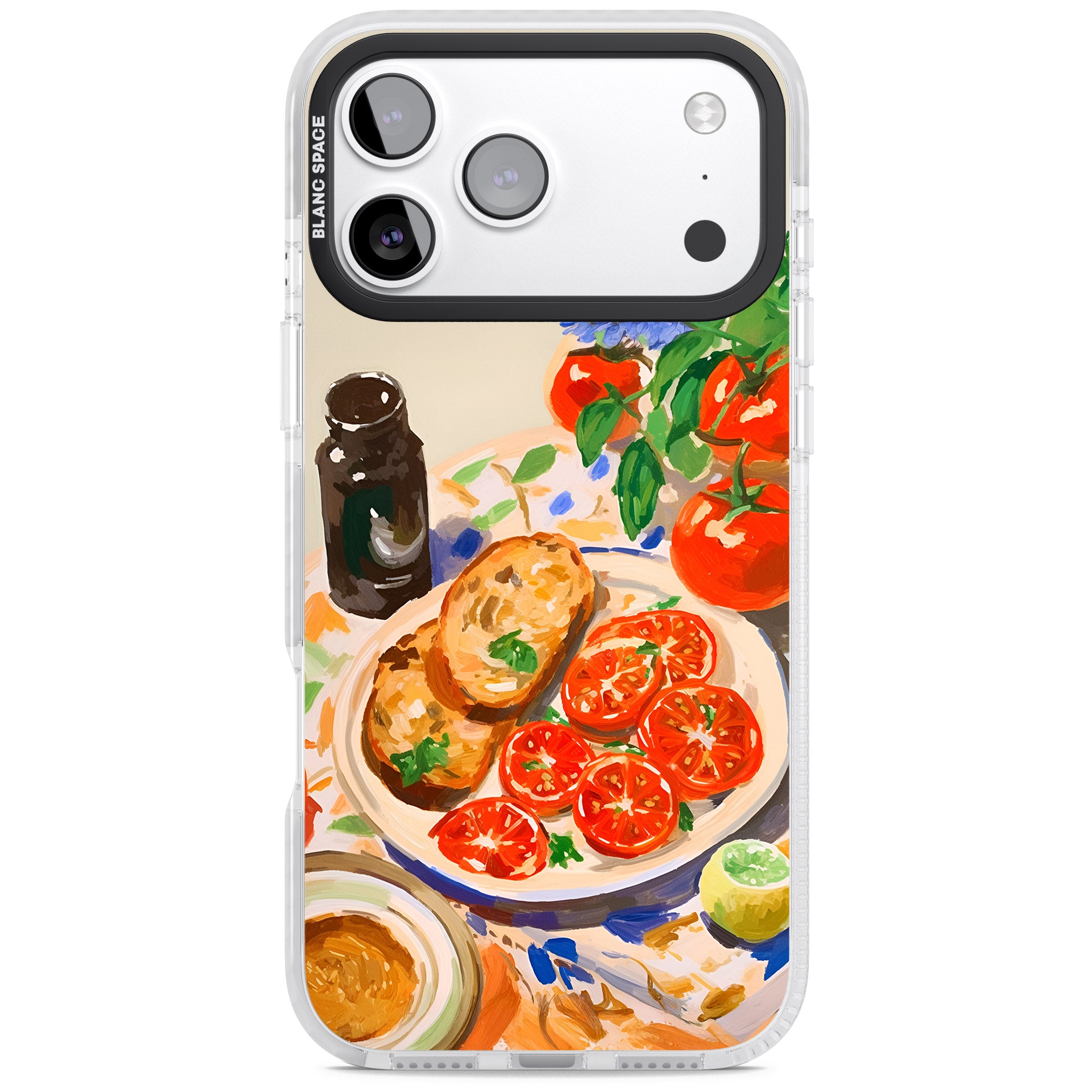 Bruschetta & Tomatoes iPhone 17 Pro Max Impact Pro Clear Phone Case