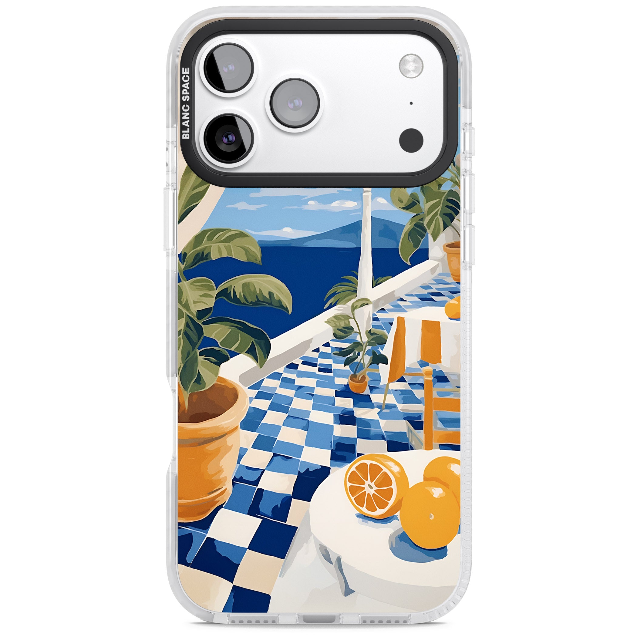 Greek Balcony iPhone 17 Pro Max Impact Pro Clear Phone Case