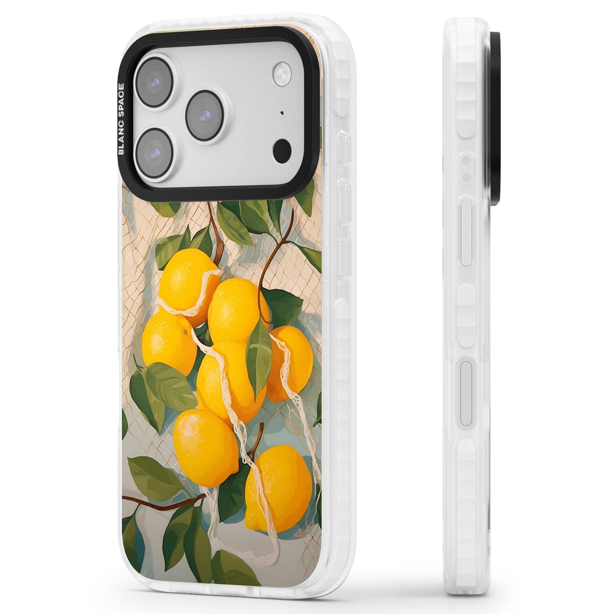 Lemon Vines iPhone 17 Pro Max Impact Pro Clear Phone Case Side Profile