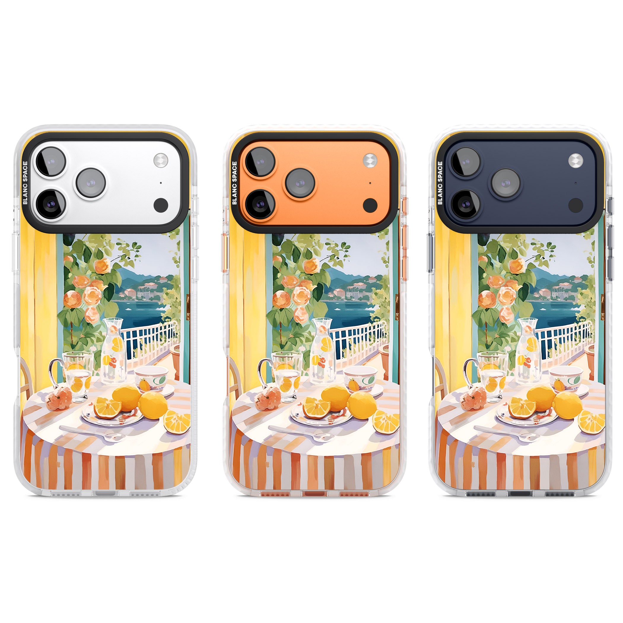 Amalfi Breakfast Balcony iPhone 17 Pro Impact Pro Clear Phone Case APT Impact Protection