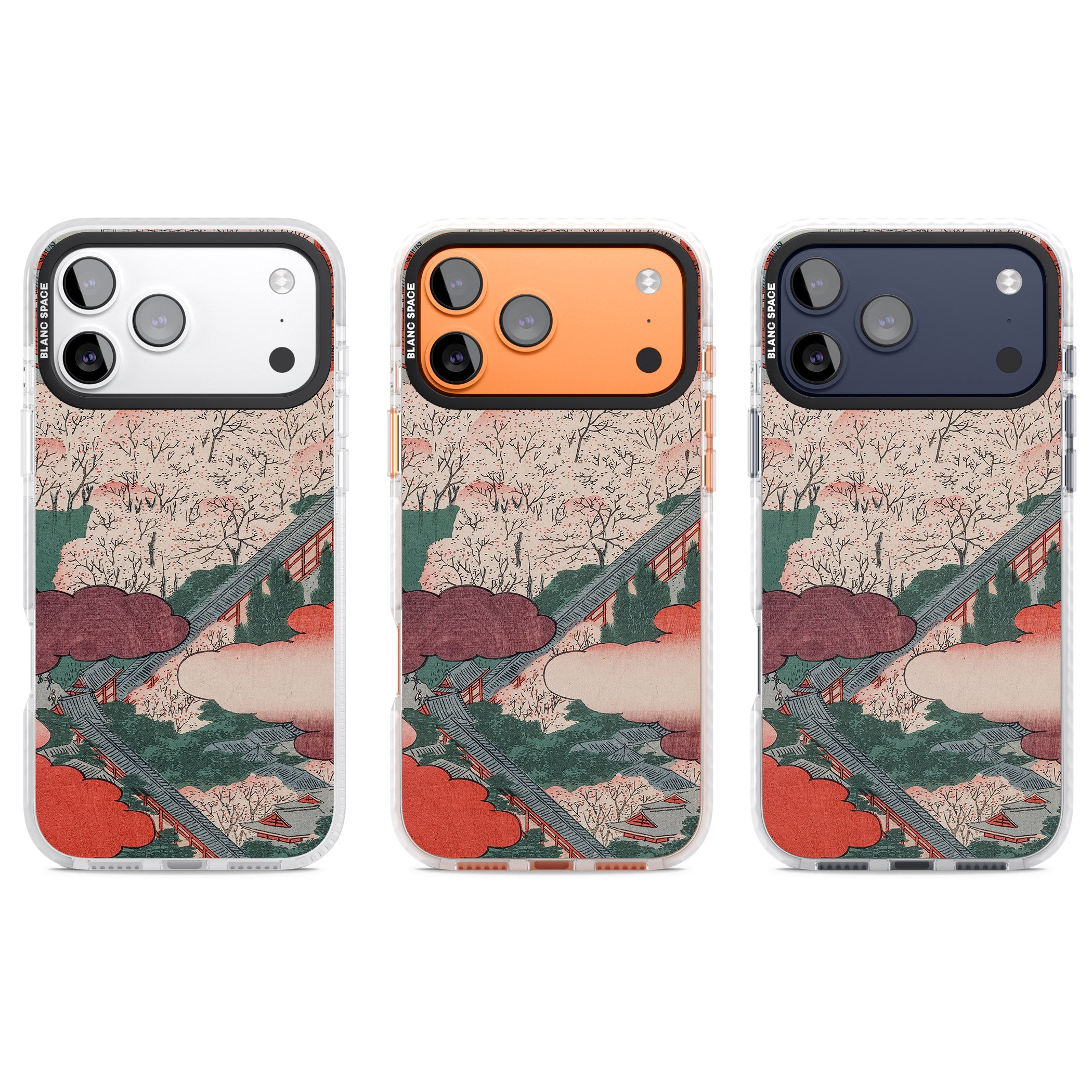 Vintage Japanese Illustrations Japanese City iPhone 17 Pro Impact Pro Clear Phone Case APT Impact Protection