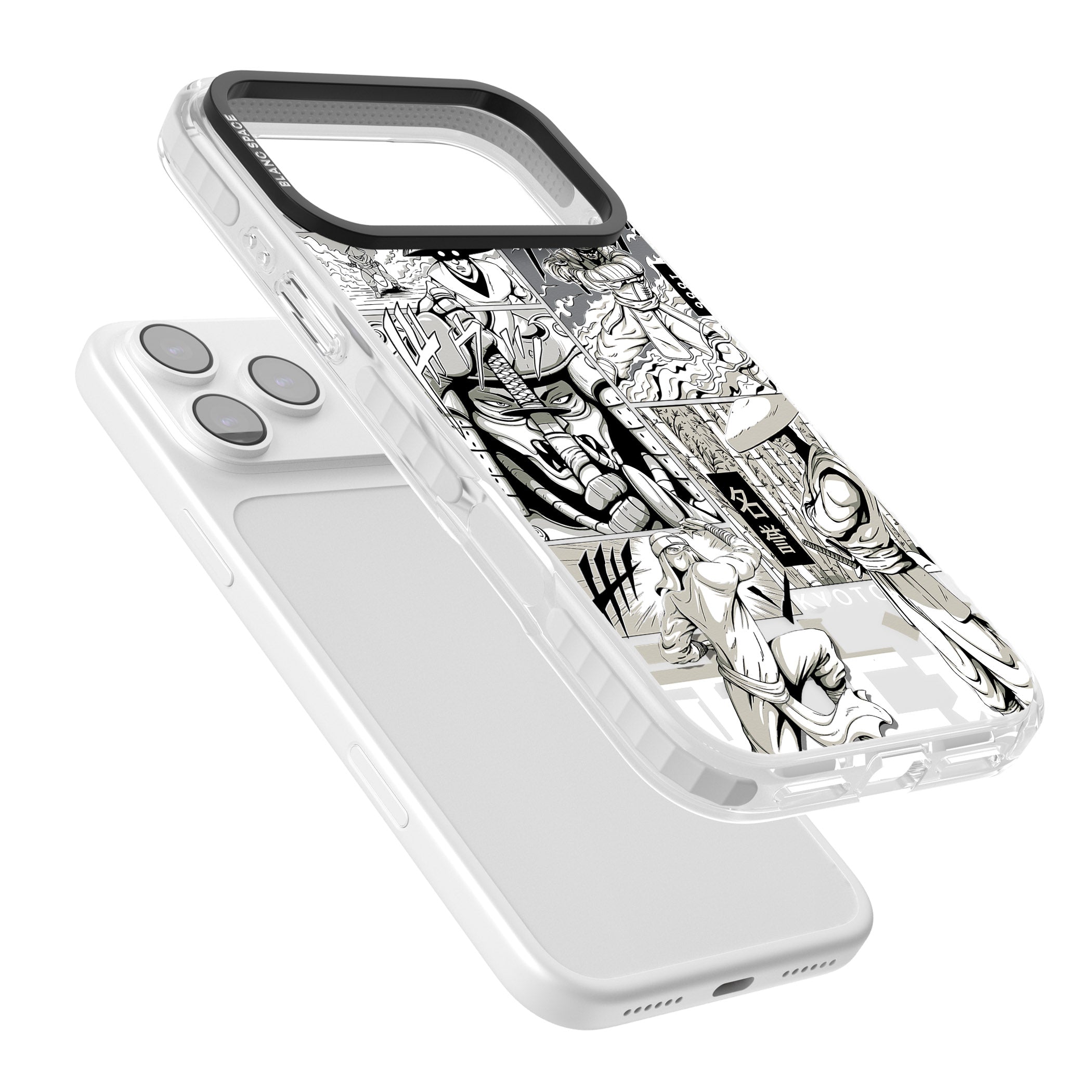 Greyscale Anime Comic iPhone 17 Pro Max Impact Pro Clear Phone Case Colours