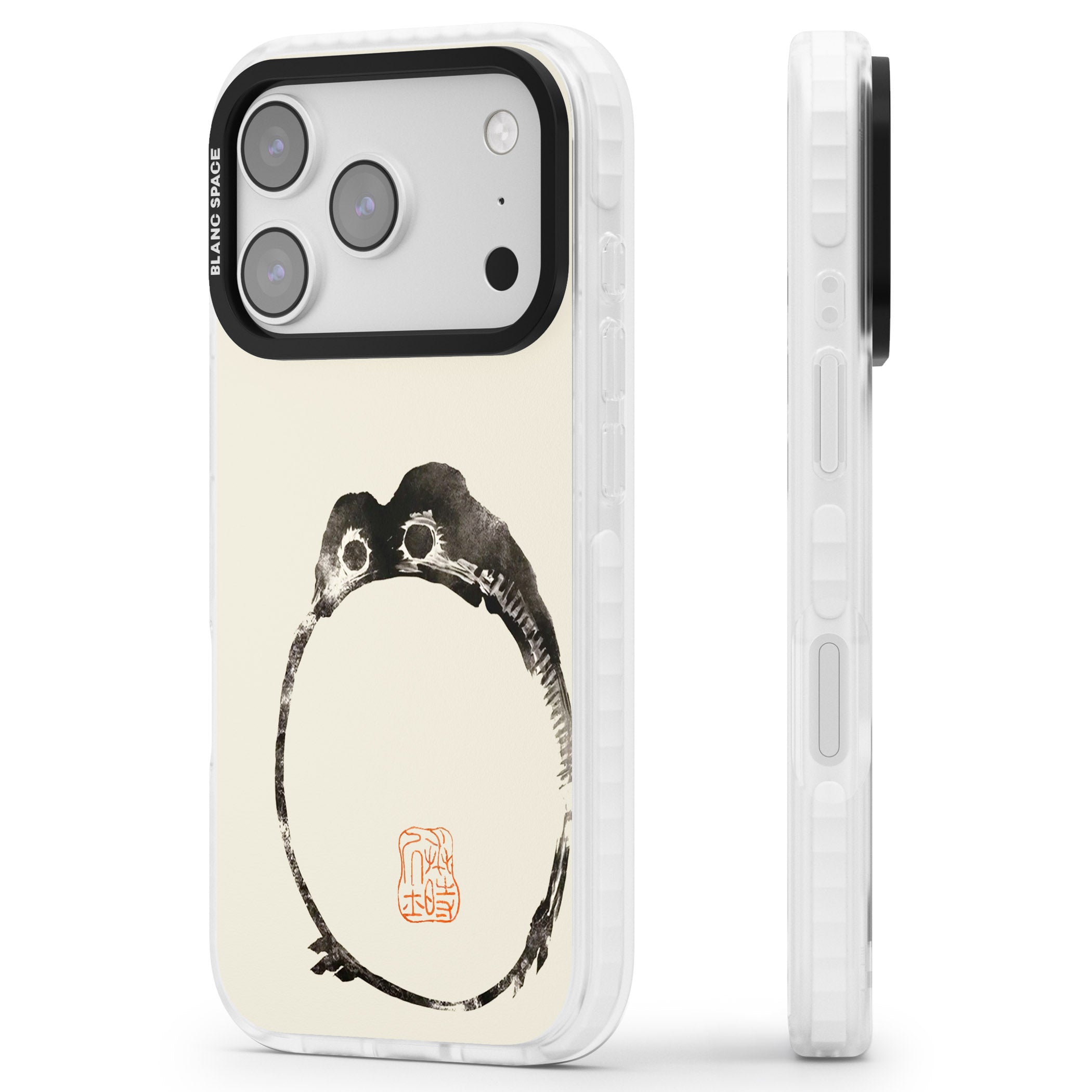 Matsumoto Hoji Round Frog iPhone 17 Pro Max Impact Pro Clear Phone Case Side Profile