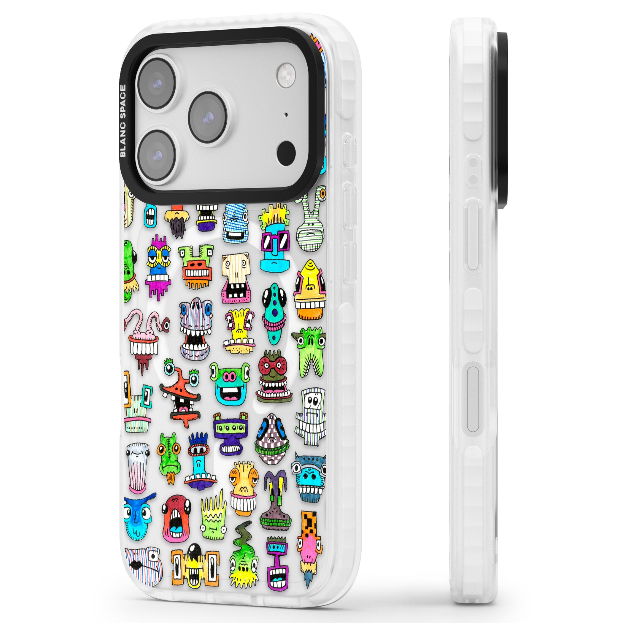 Familiar Faces iPhone 17 Pro Max Impact Pro Clear Phone Case Side Profile