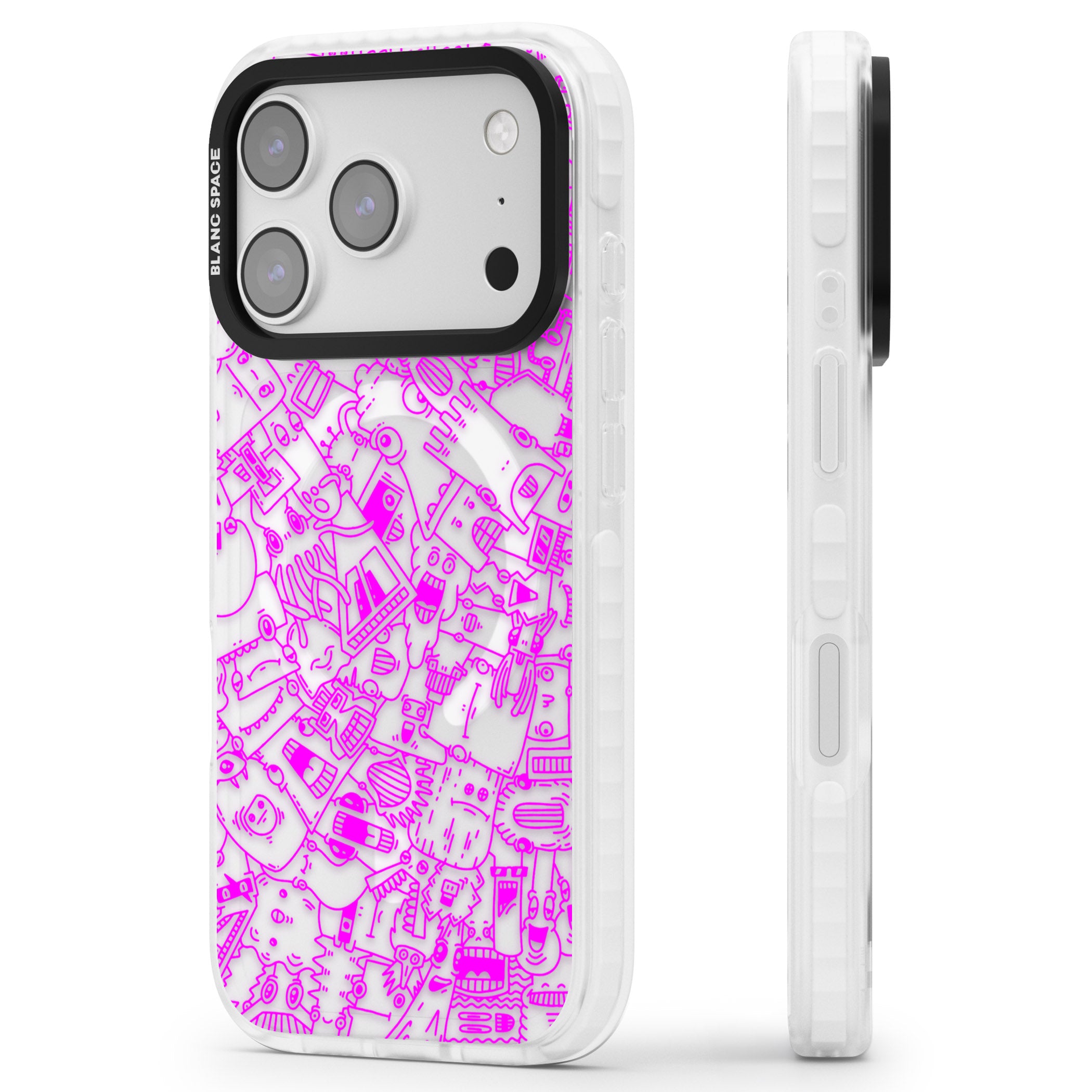 Pink Pals iPhone 17 Pro Max Impact Pro Clear Phone Case Side Profile