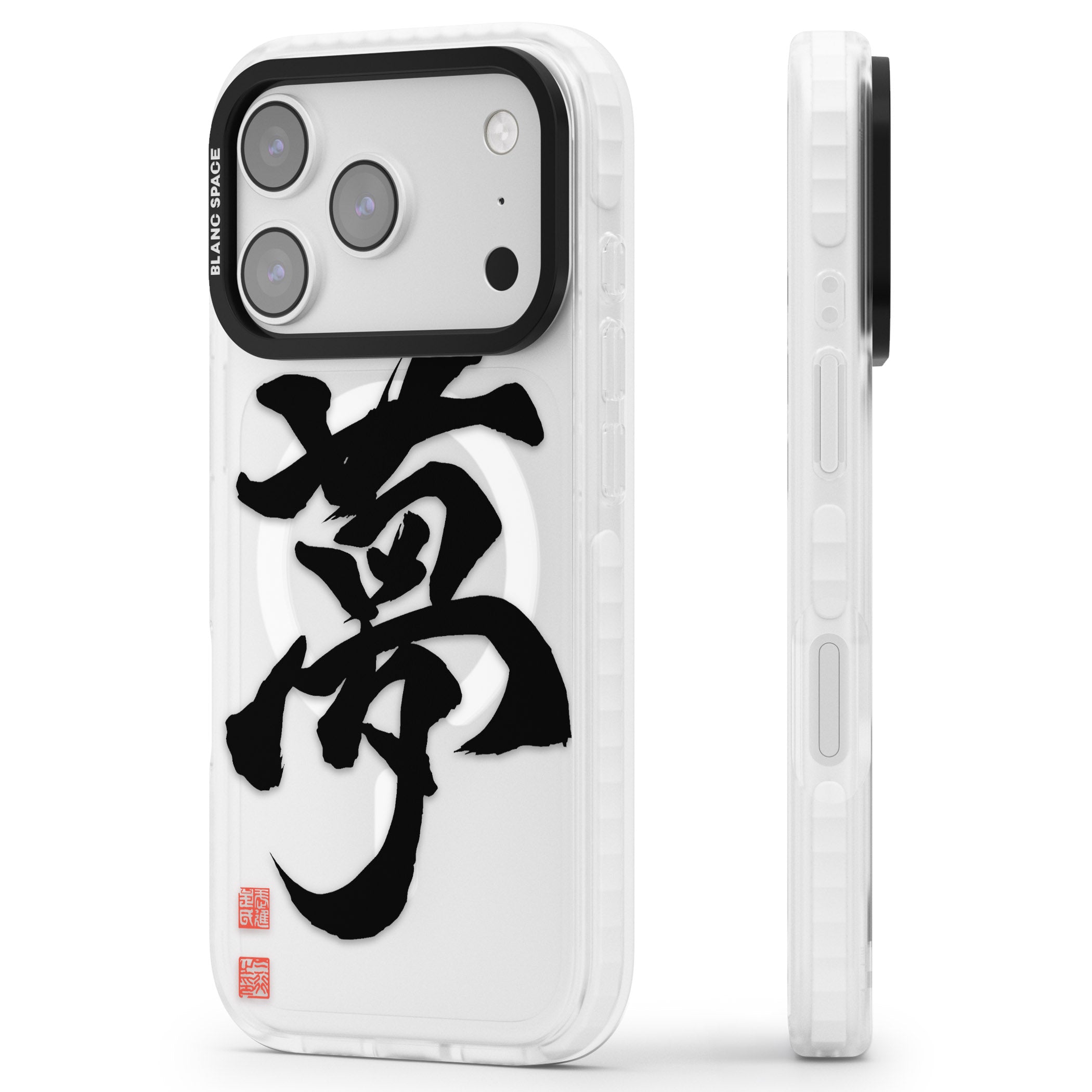 Japanese Kanji Dream iPhone 17 Pro Max Impact Pro Clear Phone Case Side Profile