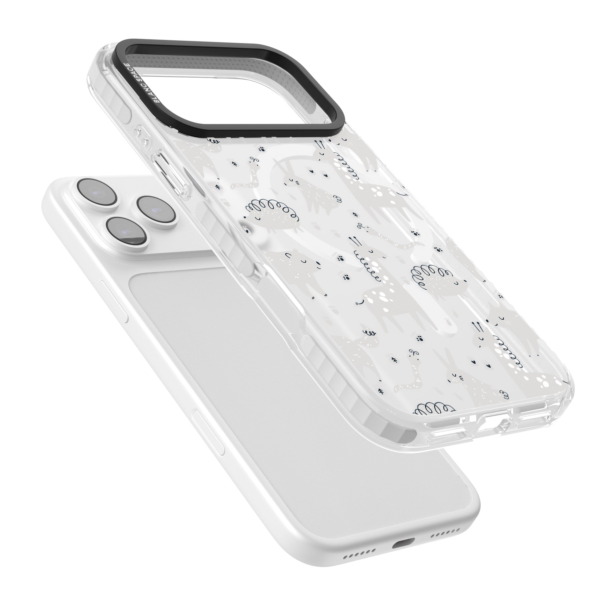 Monochrome Animal Party iPhone 17 Pro Max Impact Pro Clear Phone Case Colours