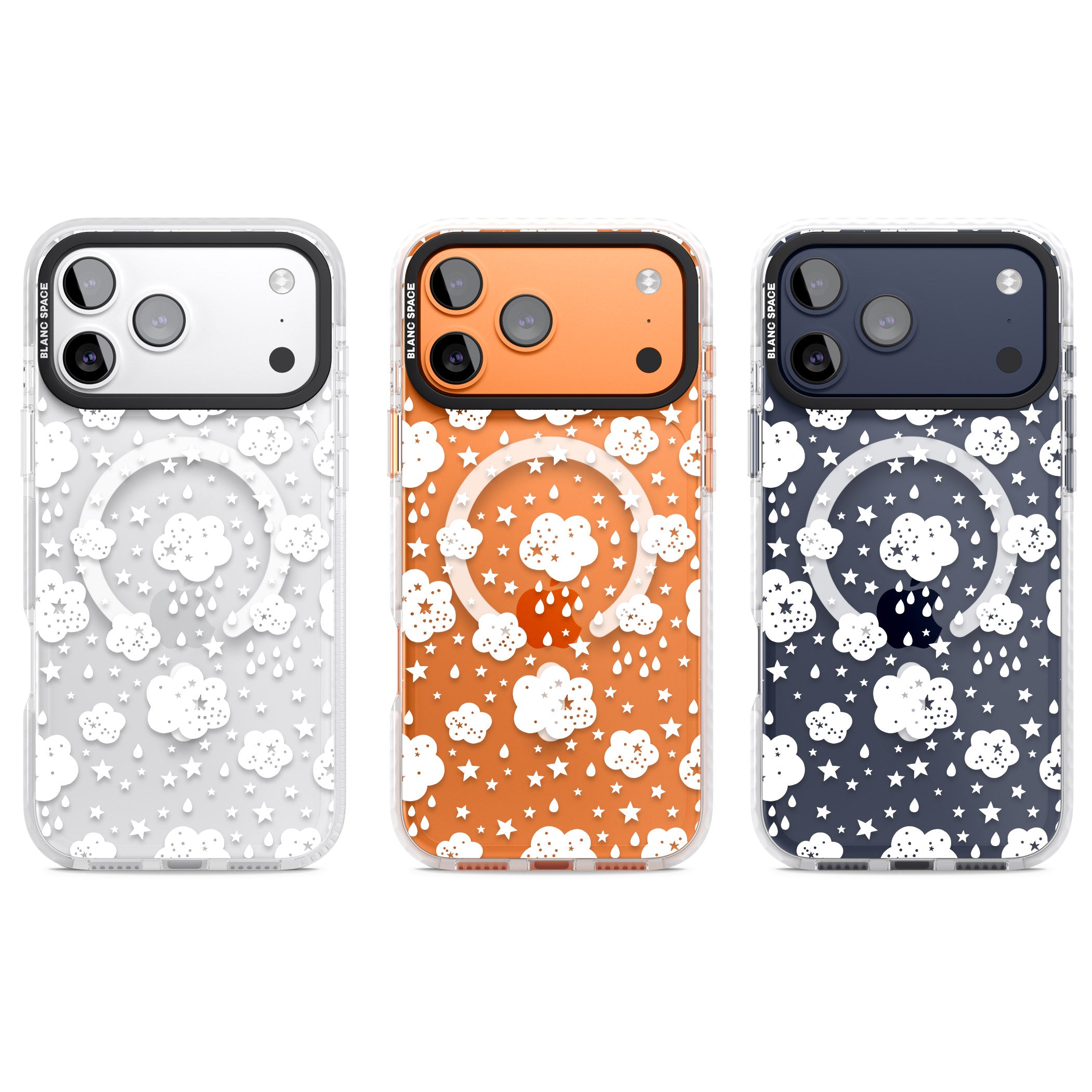 Starry Rain Clouds iPhone 17 Pro Impact Pro Clear Phone Case APT Impact Protection