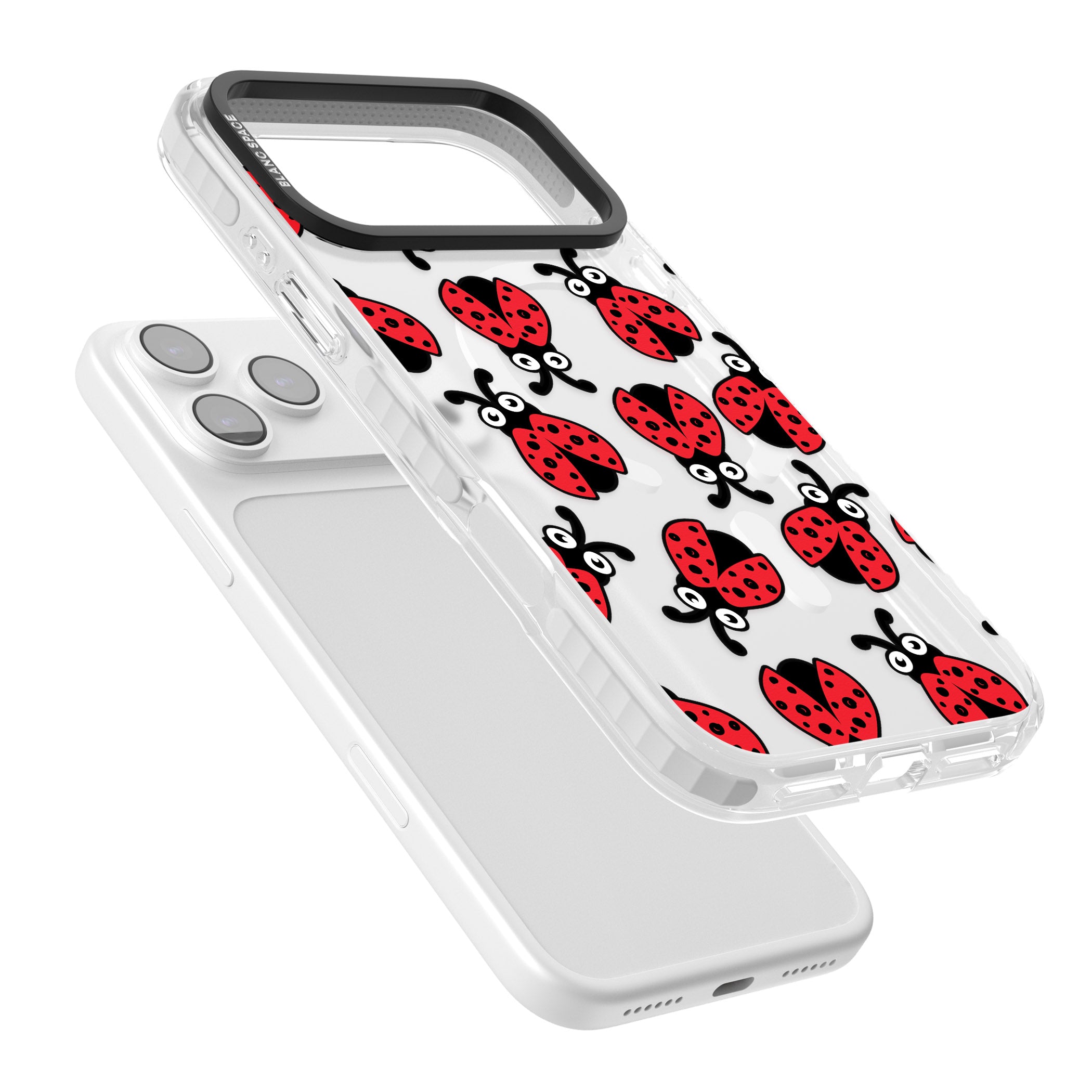 Ladybug Pattern iPhone 17 Pro Max Impact Pro Clear Phone Case Colours