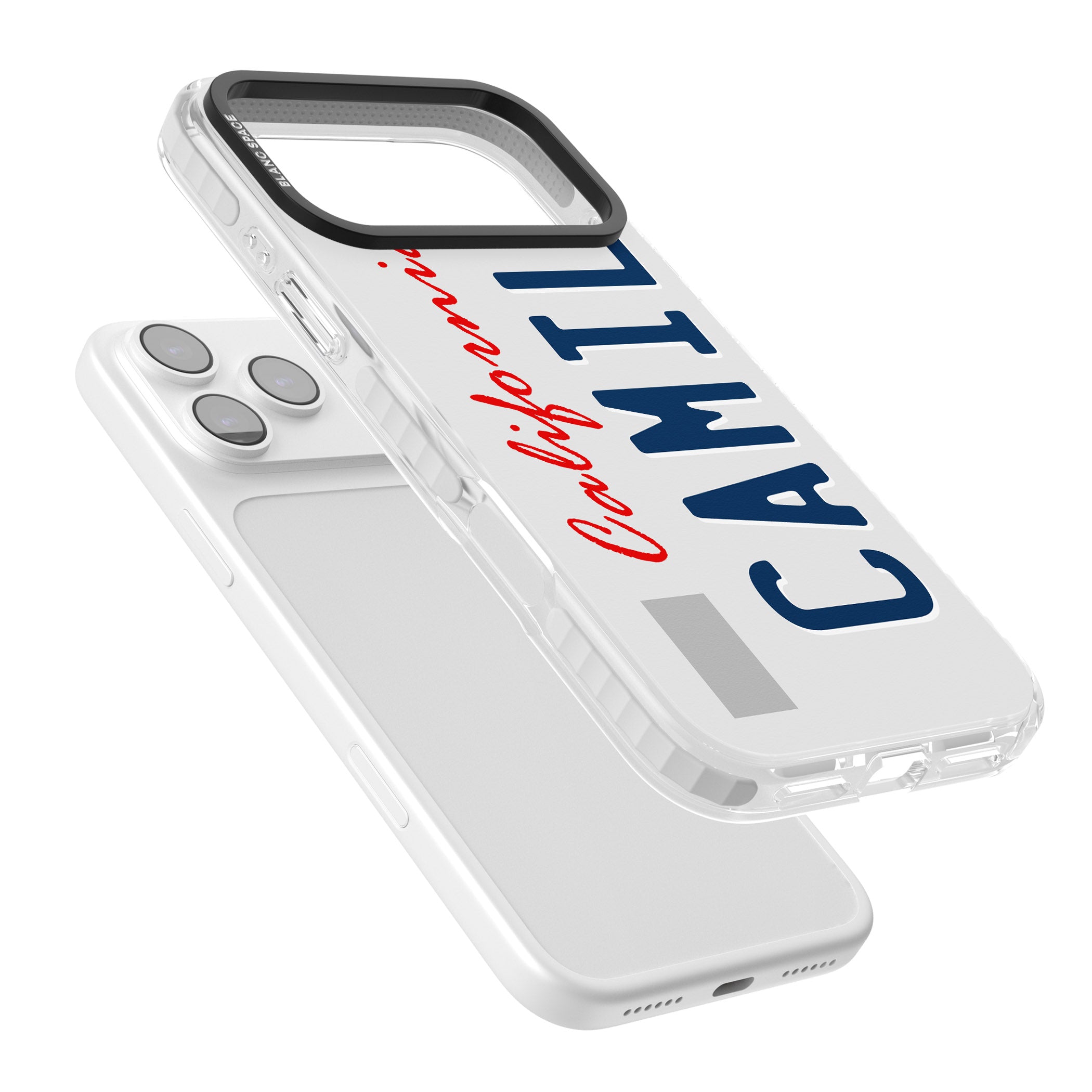 Personalised California License Plate iPhone 17 Pro Max Impact Pro Clear Phone Case Colours