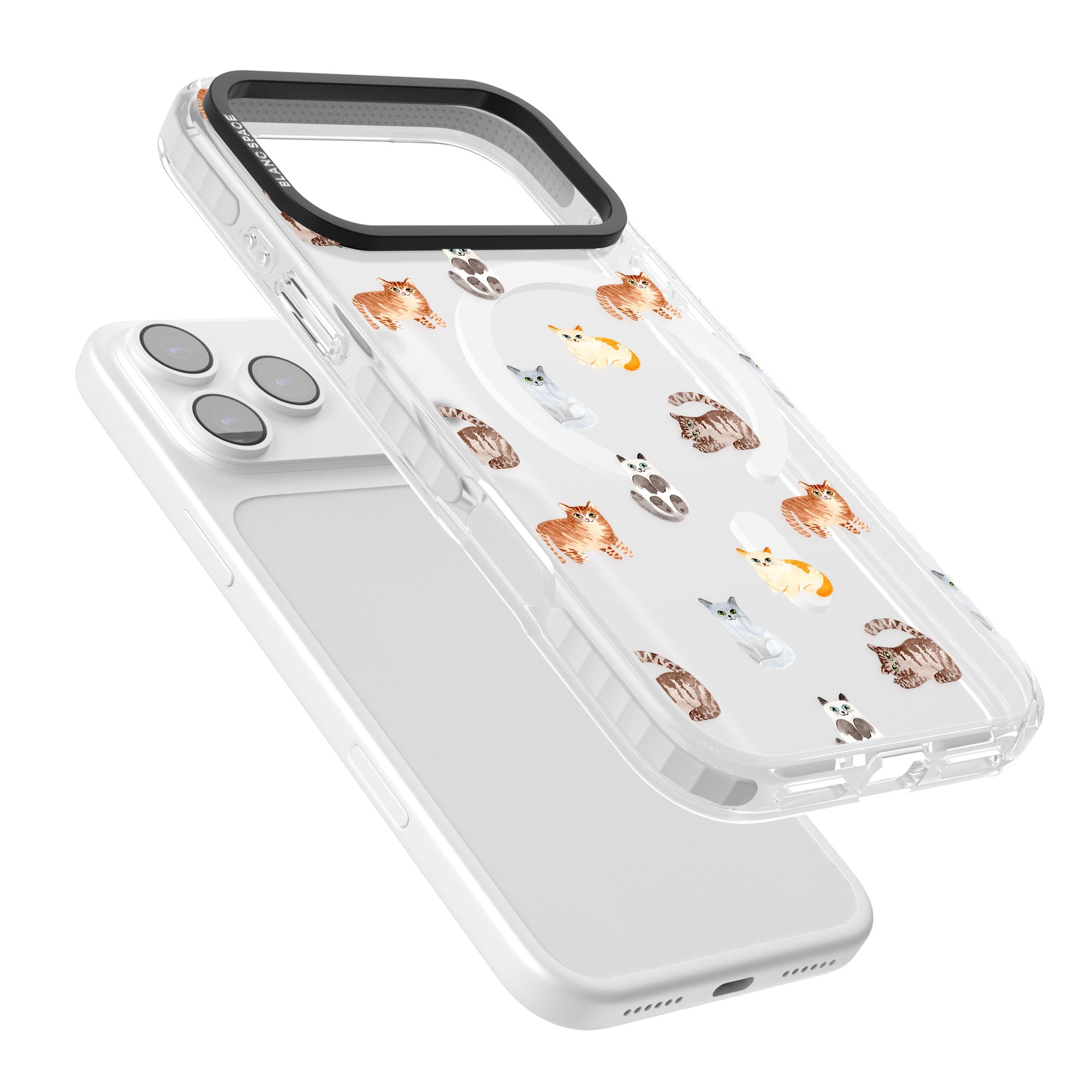 Cute Cat Pattern Classic iPhone 17 Pro Max Impact Pro Clear Phone Case Colours