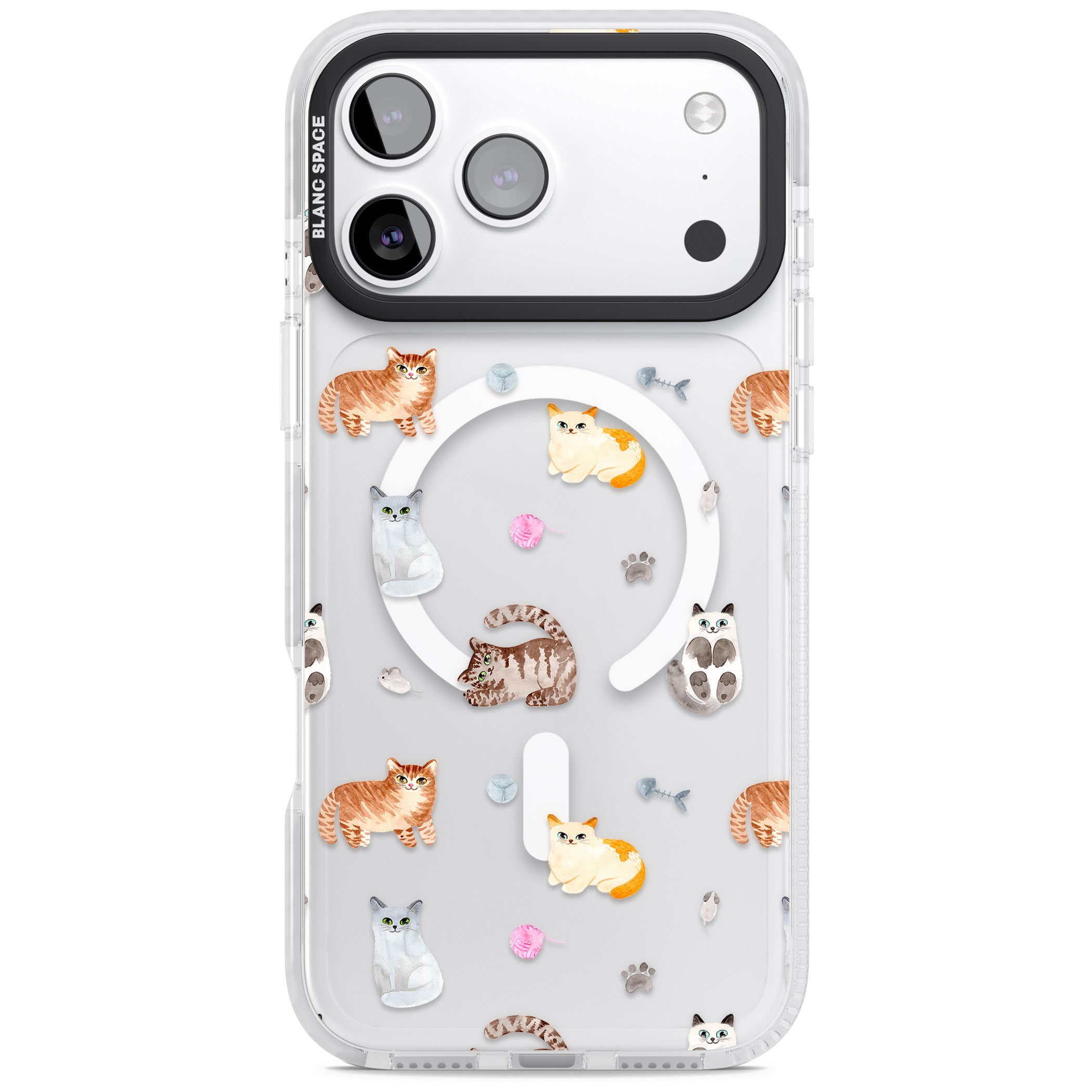 Playful Cats iPhone 17 Pro Max Impact Pro Clear Phone Case
