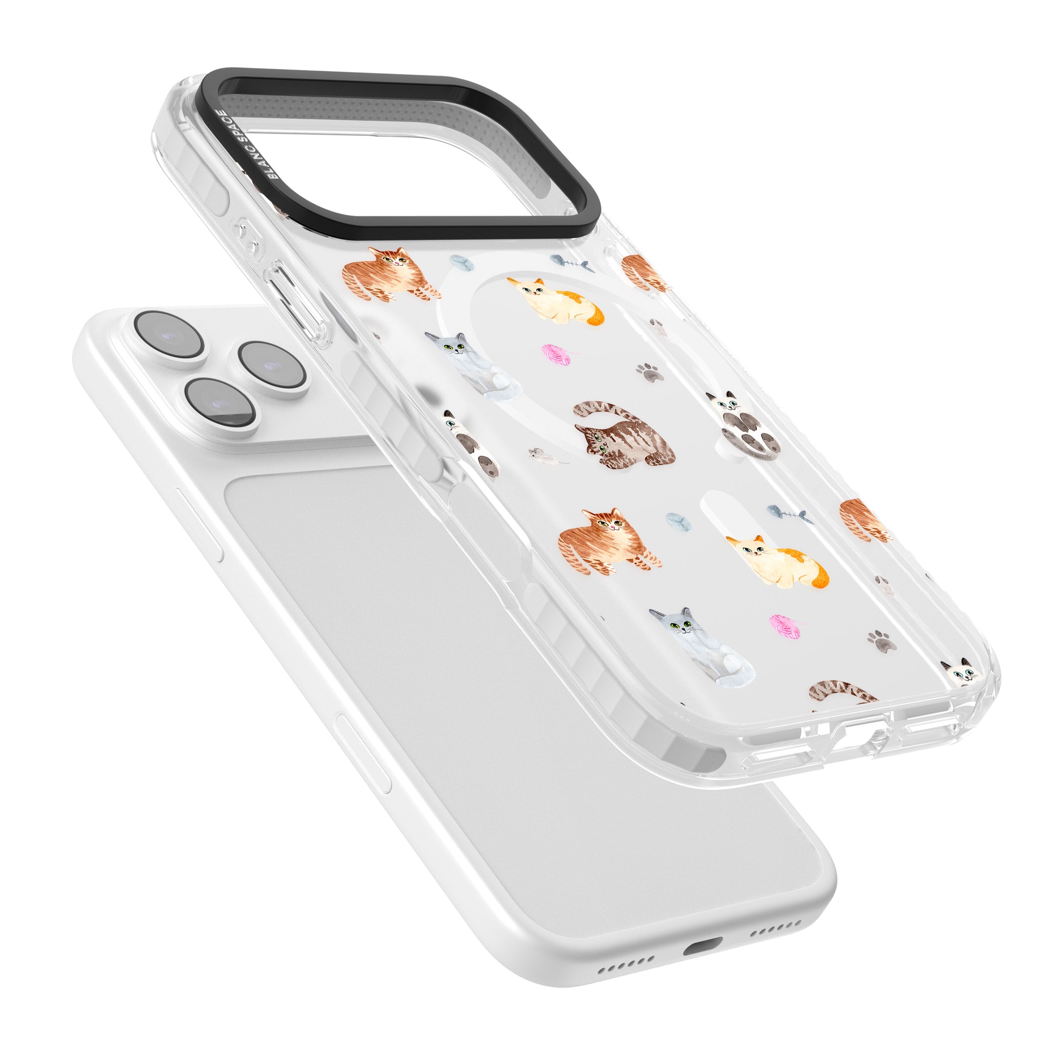 Playful Cats iPhone 17 Pro Max Impact Pro Clear Phone Case Colours