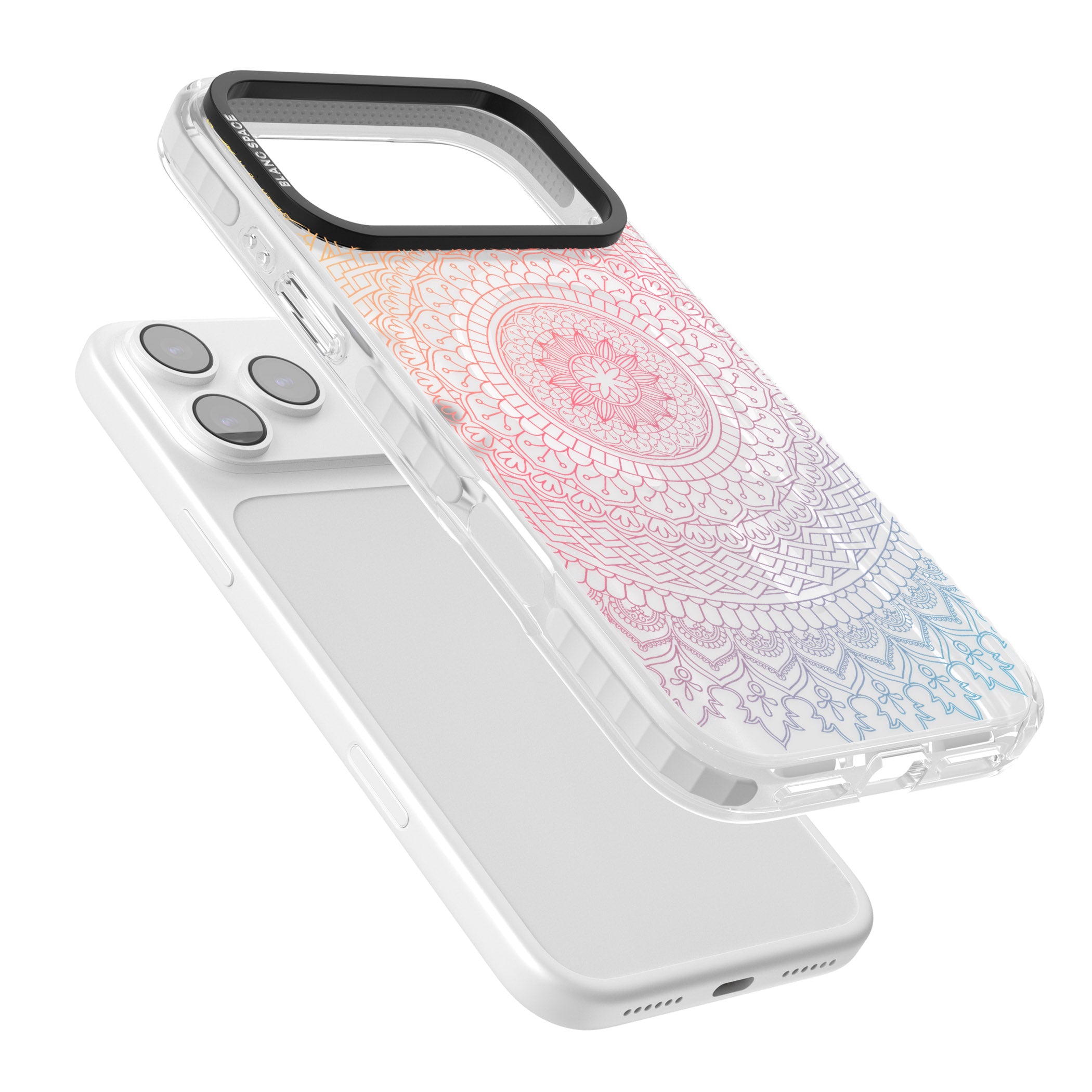 Rainbow Mandala iPhone 17 Pro Max Impact Pro Clear Phone Case Colours