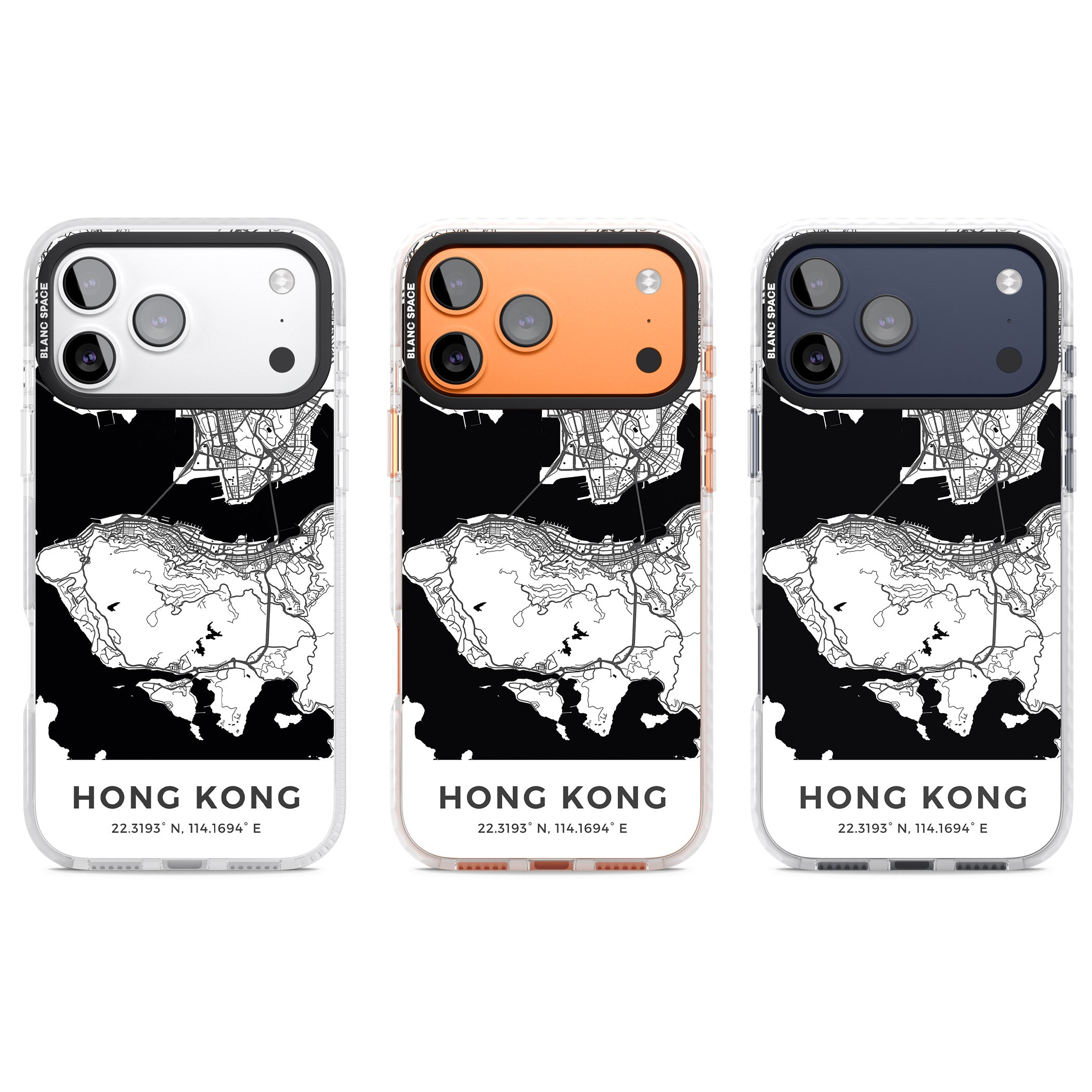 Hong Kong Map iPhone 17 Pro Impact Pro Clear Phone Case APT Impact Protection